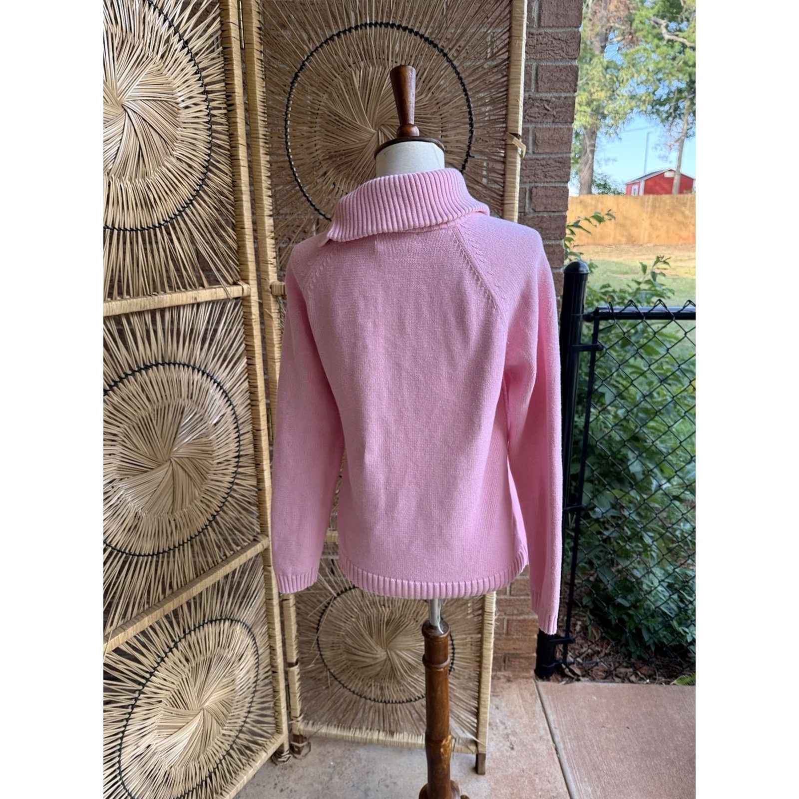 Ralph Lauren VINTAGE Lauren by Ralph Lauren Turtleneck Sweater Pink Gold Snap Buttons Medium Size M / US 6-8 / IT 42-44 - 6 Thumbnail