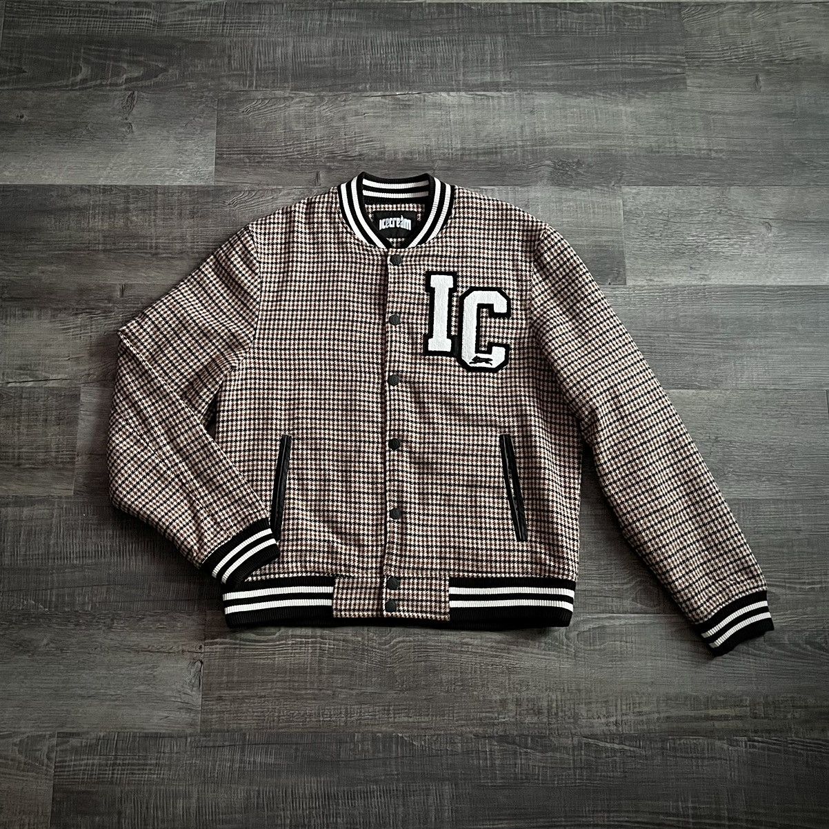 image of Icecream • “Neopolitan” Varsity Jacket (Xl) in Brown, Men's