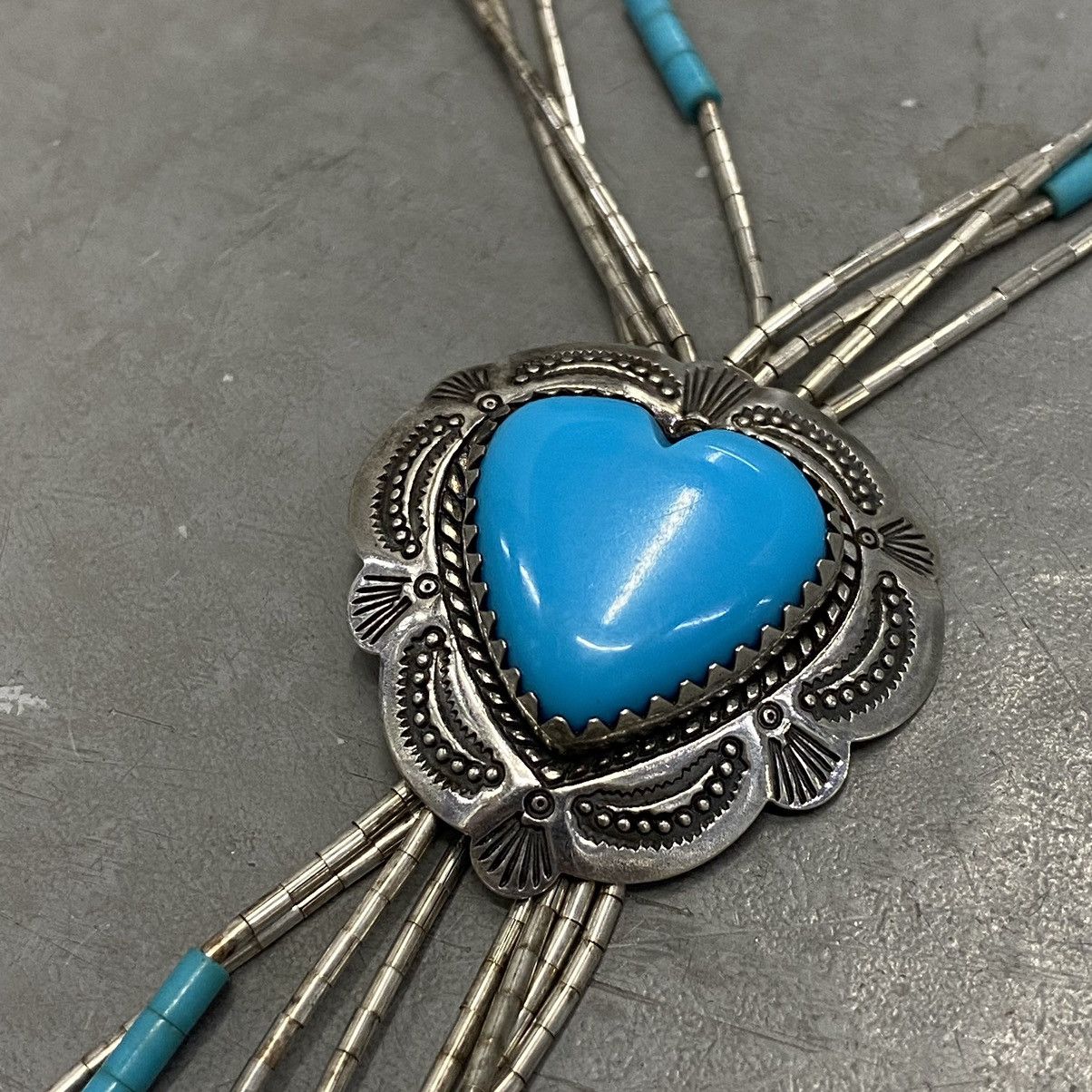 Kapital × Vintage Vtg Navajo Sterling Liquid Silver Heart Squash Blossom Size ONE SIZE - 3 Thumbnail
