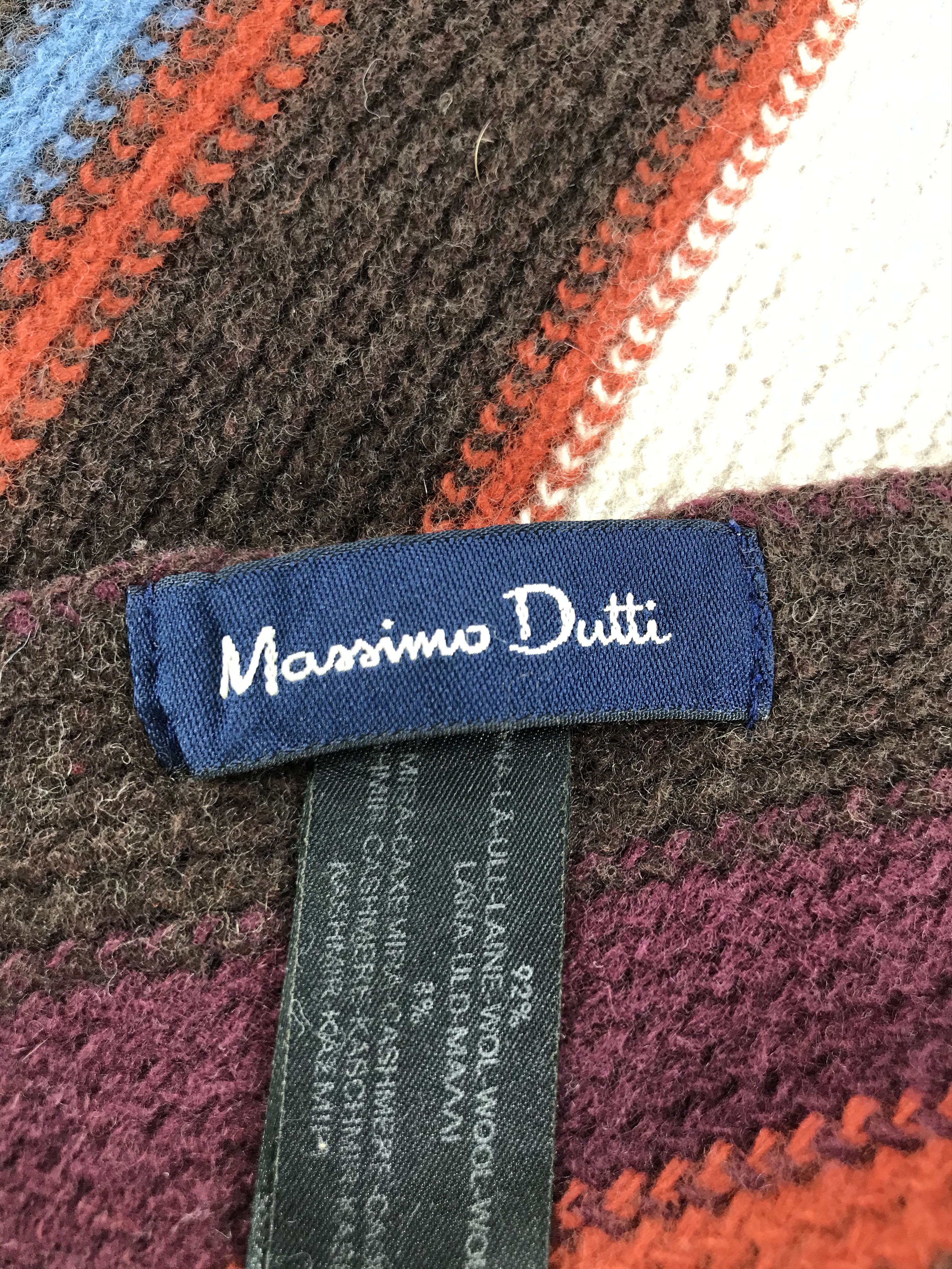 Massimo Dutti Massimo Dutti Striped Knit Wool Scarf Muffler V129 Size ONE SIZE - 4 Thumbnail