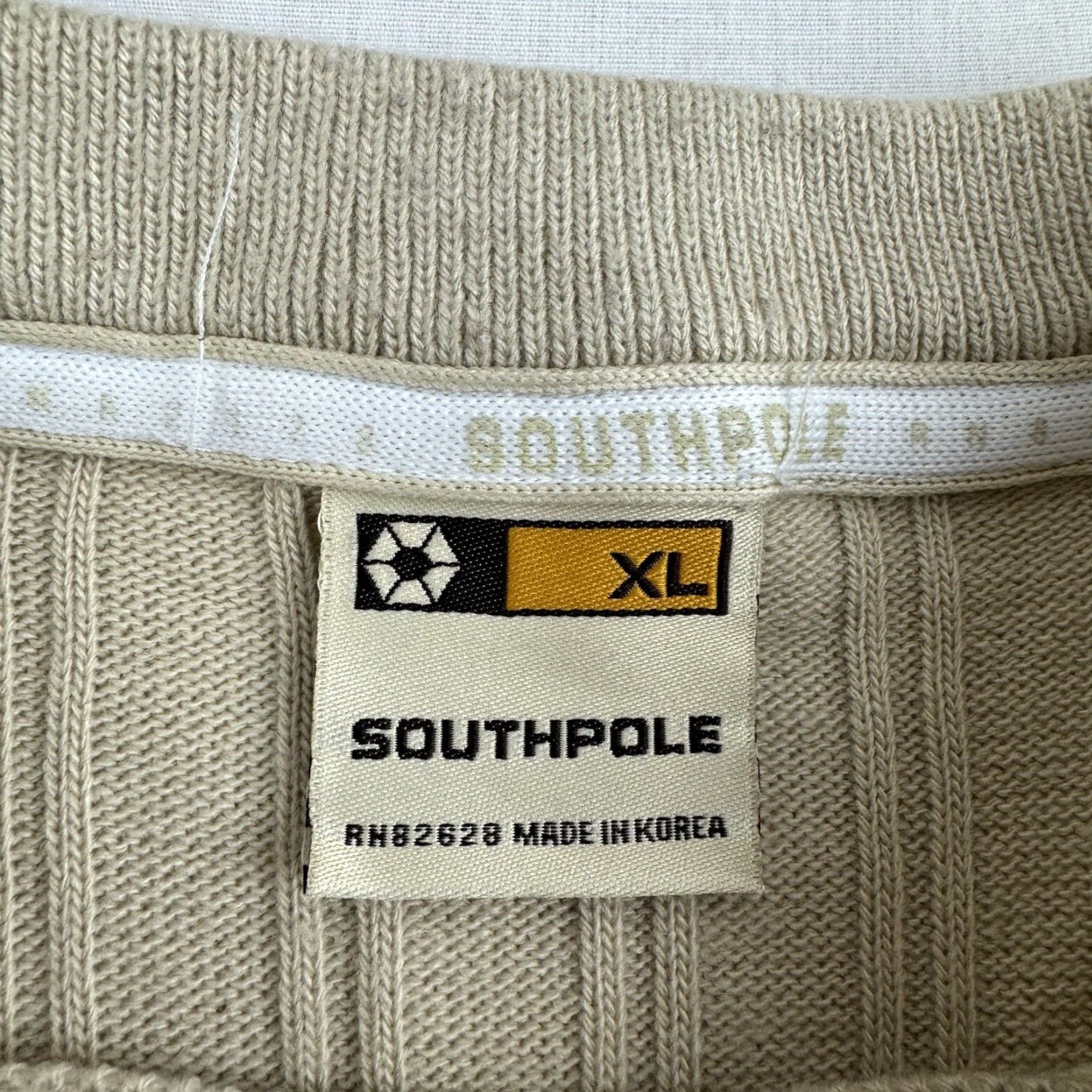 Southpole VINTAGE Southpole Shirt Mens XL Tan Striped Heavyweight Grunge Y2K 90s Skate Short Sleeve Crew Neck Size US XL / EU 56 / 4 - 4 Thumbnail