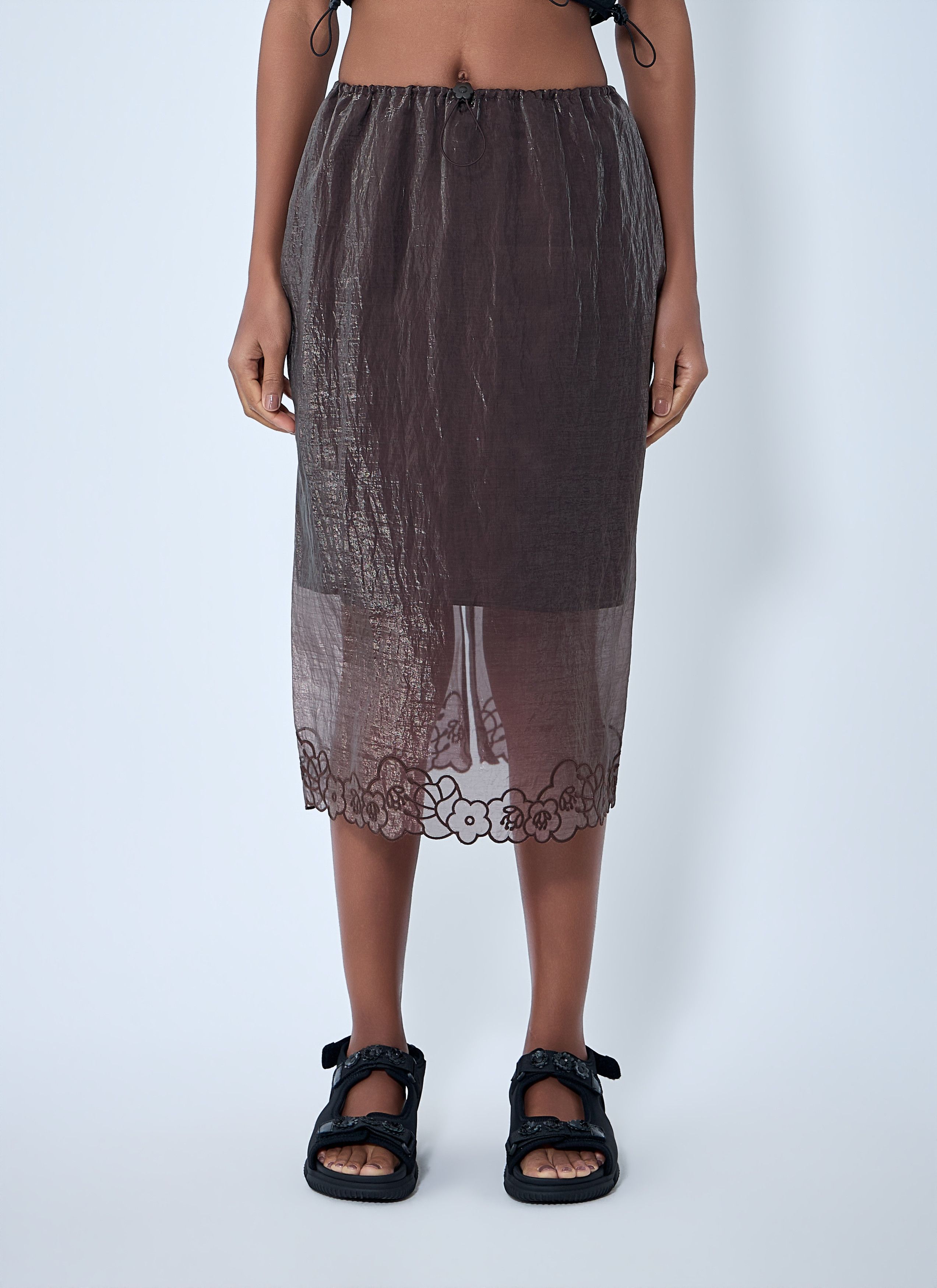 Cecilie Bahnsen Embroidered Sheer Overlay Skirt Size 26" / US 2 / IT 38 - 1 Thumbnail