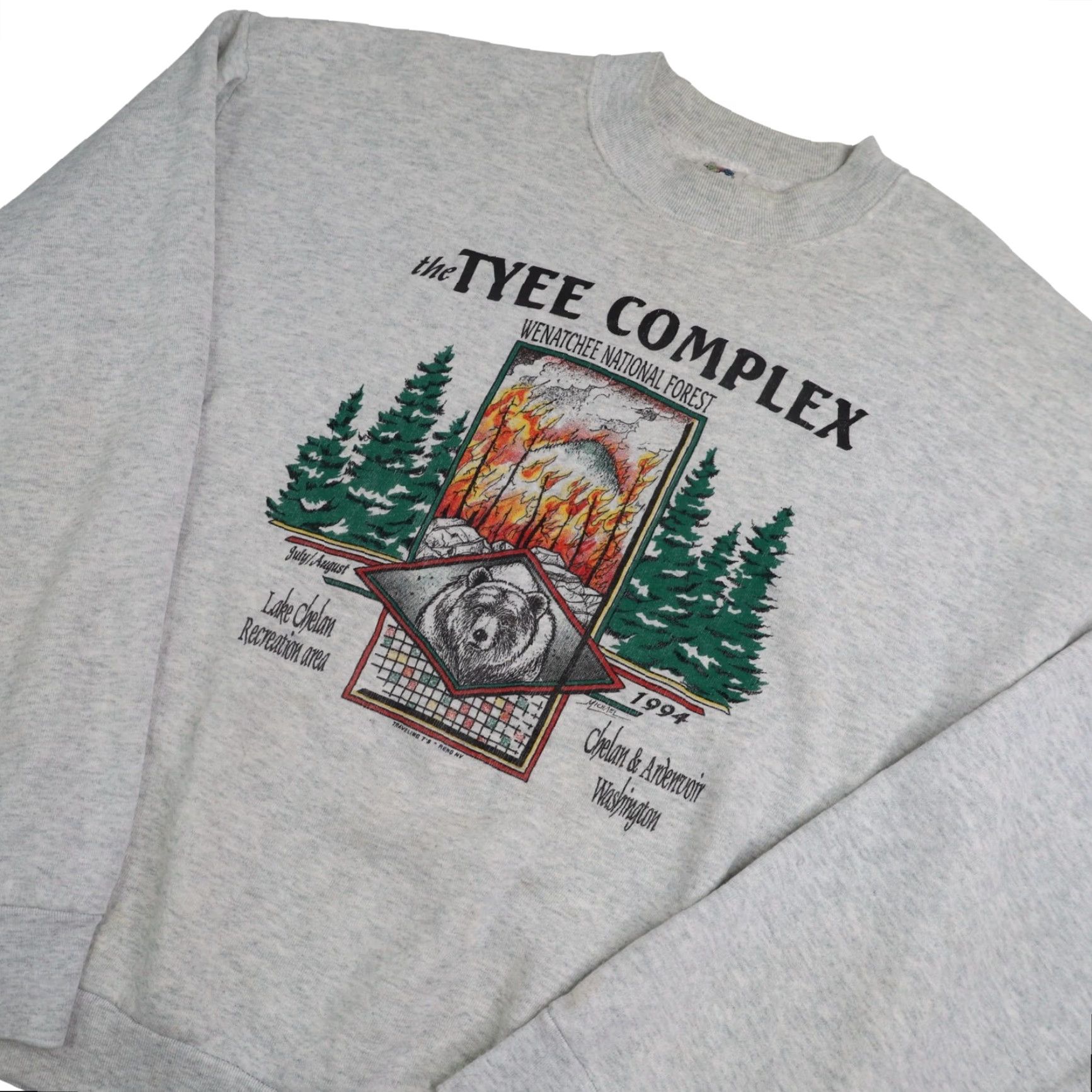 Vintage VINTAGE 1994 Wenatchee National Forest Tyee Complex Fire XL Sweatshirt Gray Mens XL Sweatshirt Size US XL / EU 56 / 4 - 2 Thumbnail