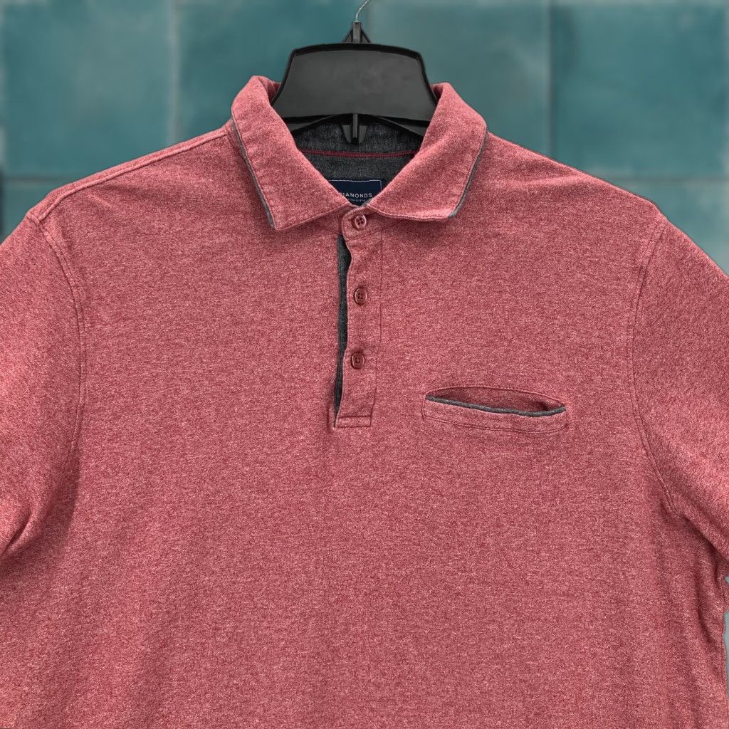 Vintage 7 Diamonds Polo Shirt Mens Red Size L Short Sleeve Pocket Casual Travel Size US L / EU 52-54 / 3 - 1 Thumbnail