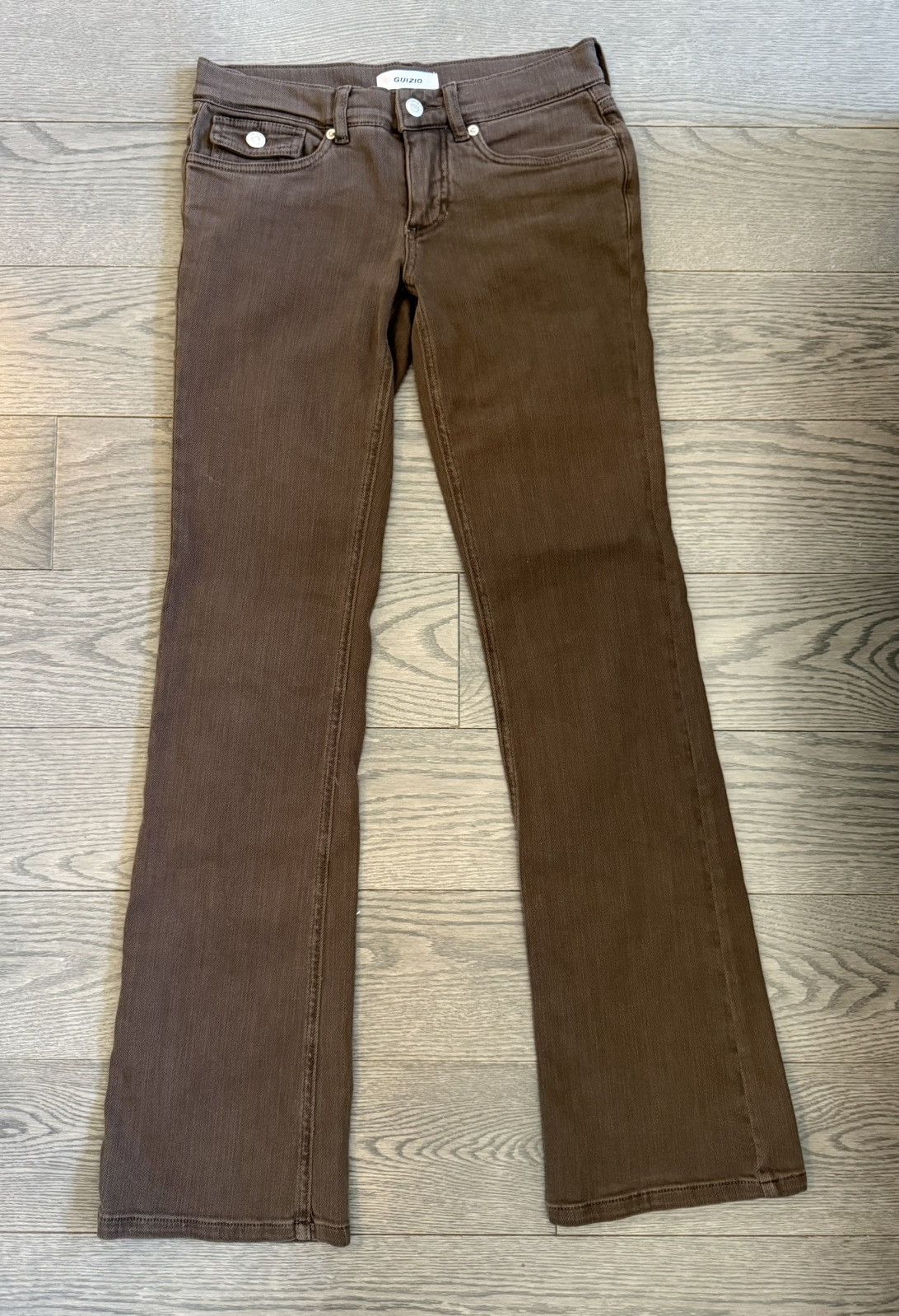 Guizio Danielle Guizio Brown Low Rise Denim Pants Size 24" / US 00 / IT 34 - 1 Thumbnail