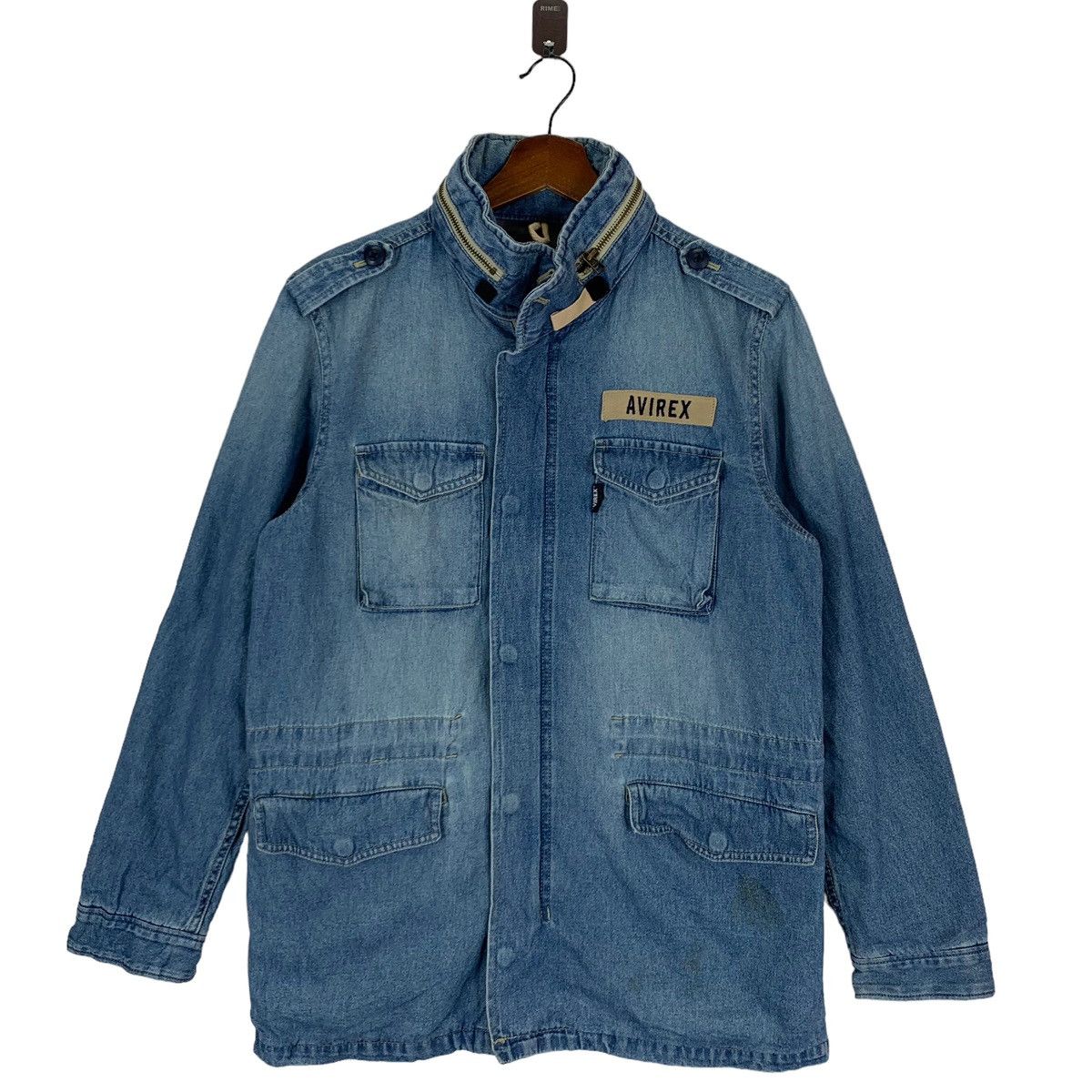 Avirex × Vintage Vintage Avirex USA Military Army Denim Button Jacket Size US M / EU 48-50 / 2 - 1 Thumbnail