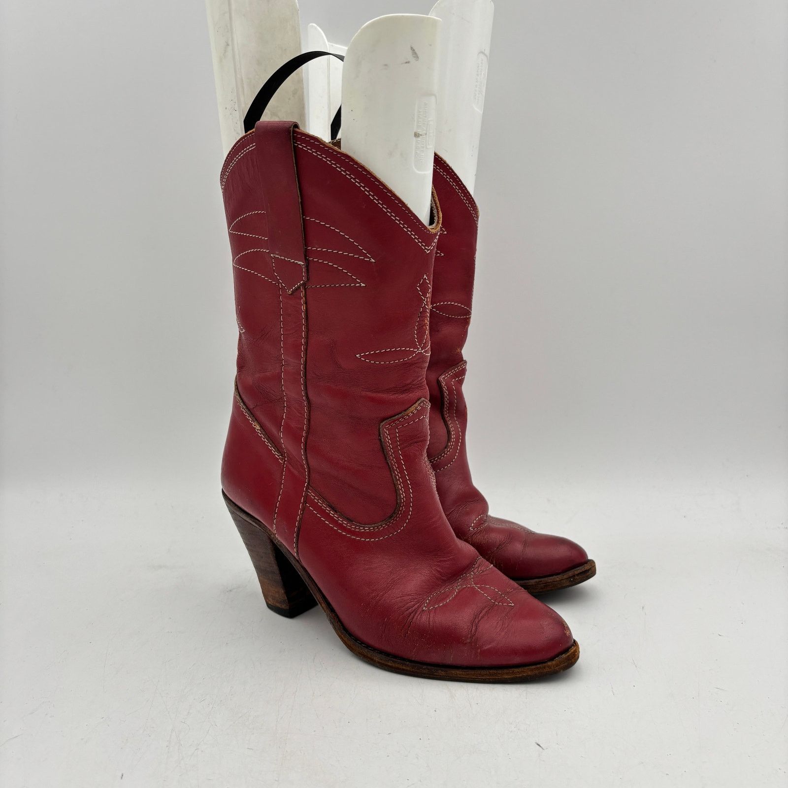 Vintage Vintage Cowboy Western Heeled Red Boots Bootie Women's 8 Size US 8 / IT 38 - 1 Thumbnail