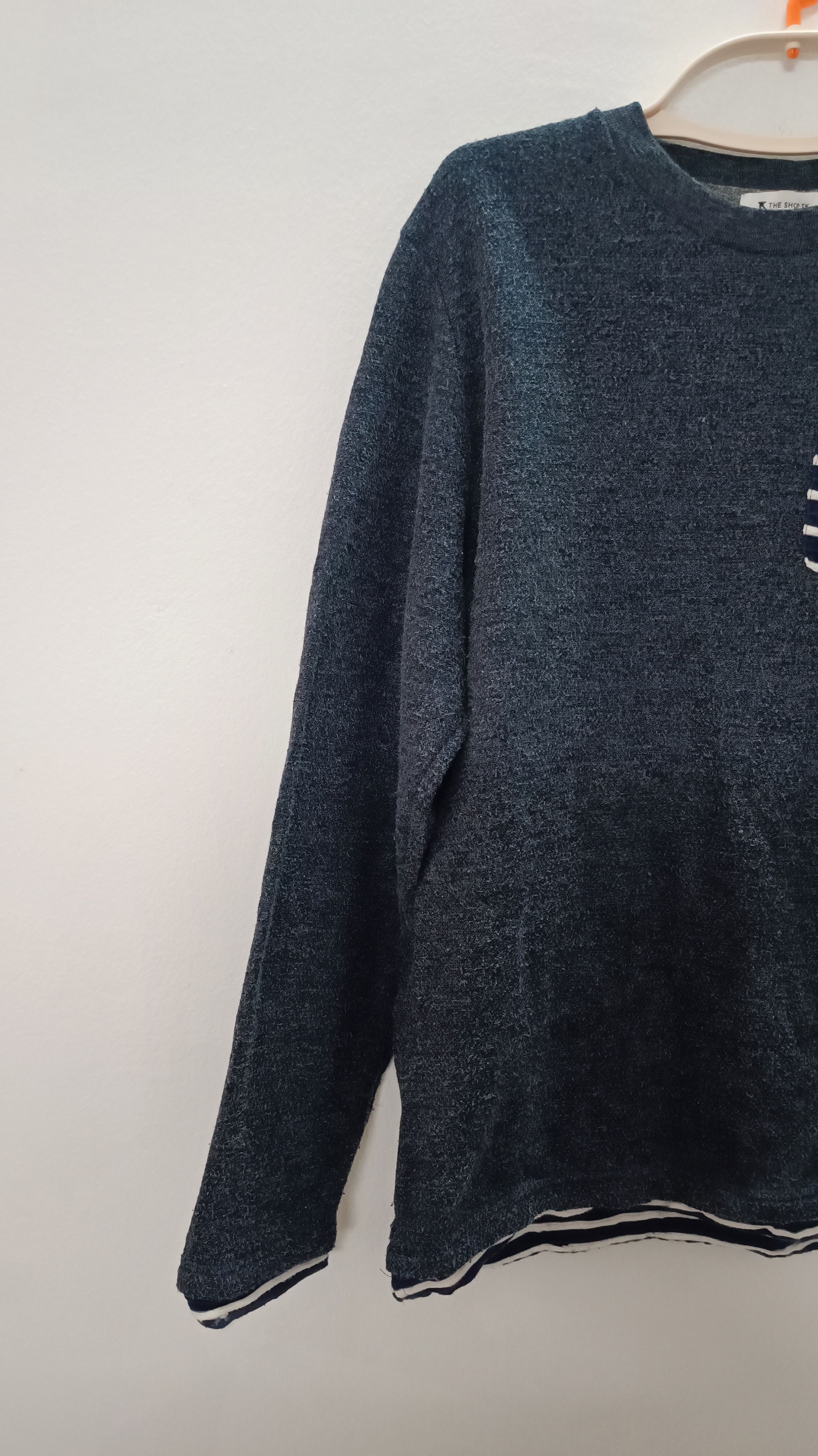 Designer × Homespun Knitwear × Japanese Brand Vintage Look Blue Knitwear Sweatshirts Size L / US 10 / IT 46 - 4 Thumbnail