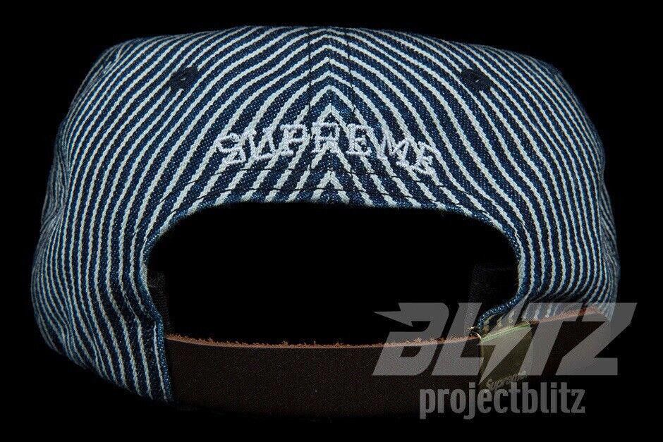 Supreme SS17 SUPREME WASHED DENIM S LOGO 6 PANEL CAP HAT BLUE
