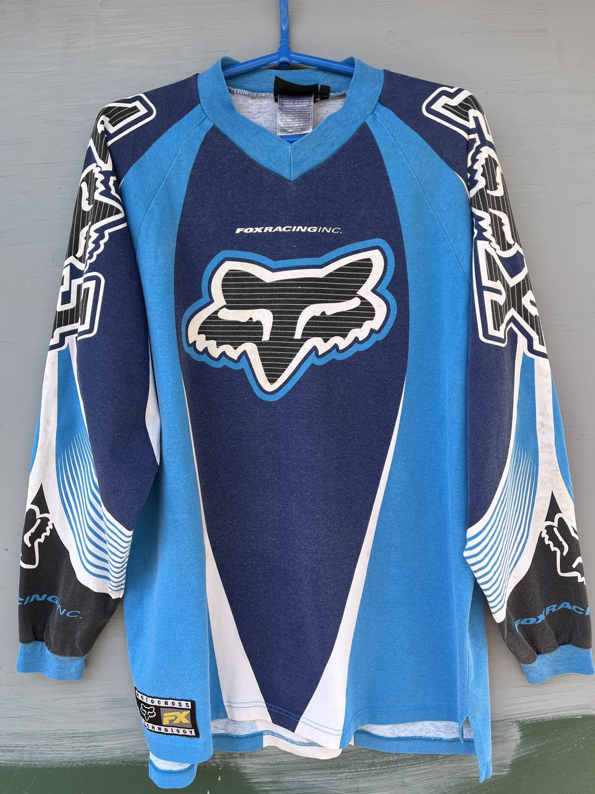 Fox Racing Vintage 90s Vintage Fox Racing long Sleeve RS Jersey Size US L / EU 52-54 / 3 - 1 Thumbnail