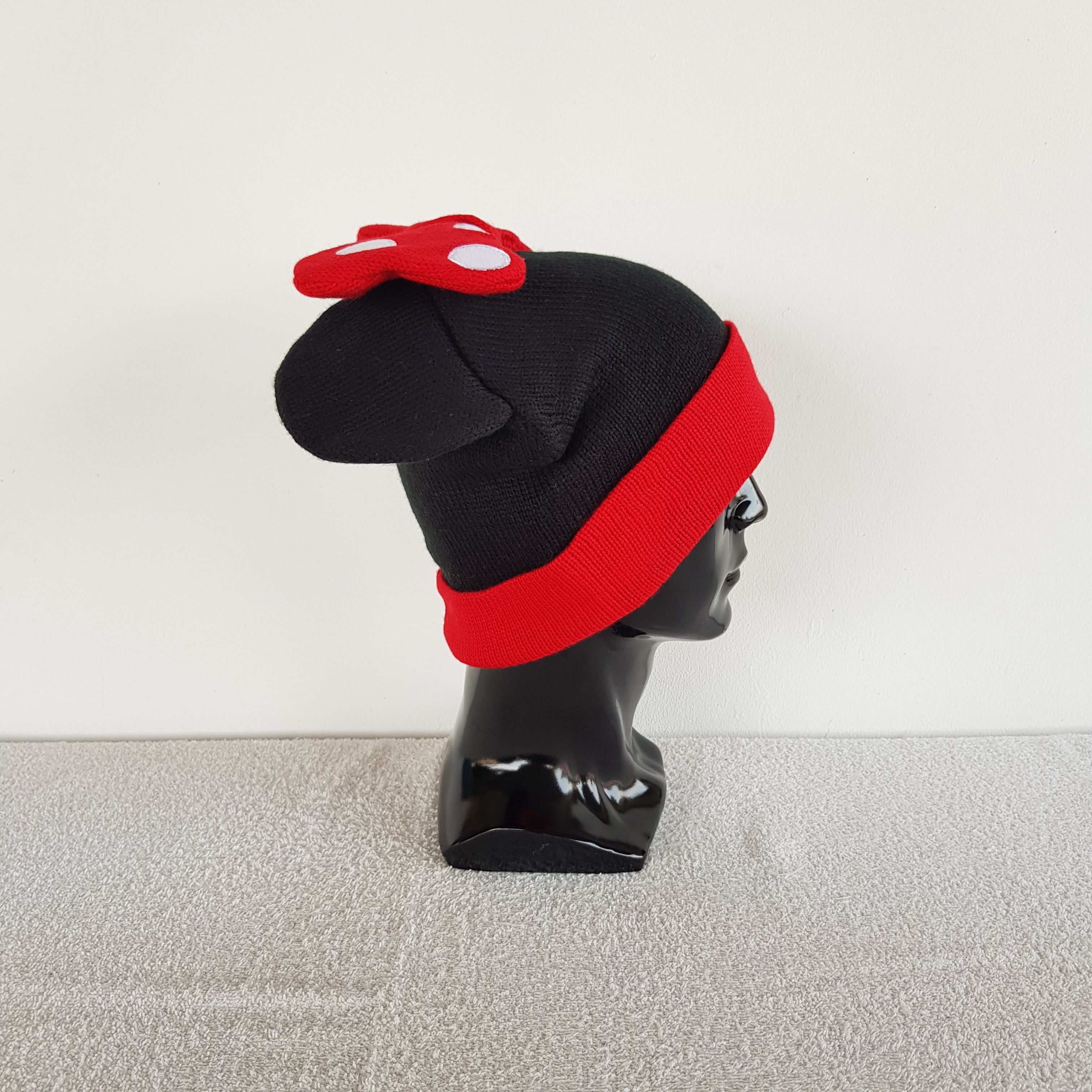 Disney Vintage Minnie Mouse Beanie Y2K Cartoon Ribbon Snow Caps Hat Size ONE SIZE - 3 Thumbnail
