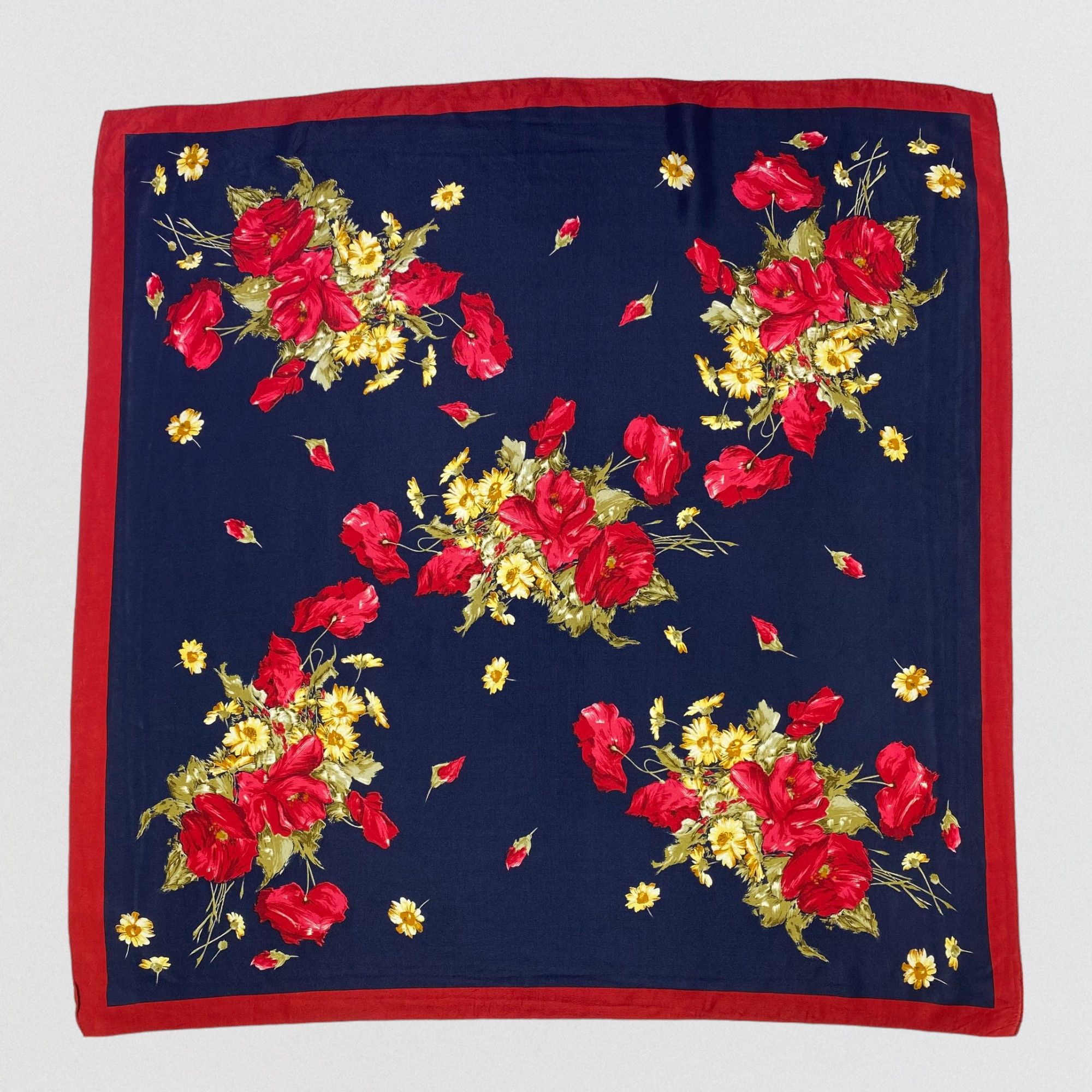 Japanese Brand × Vintage Vintage Japanese Brand Floral Silk Scarf SS081 Size ONE SIZE - 1 Thumbnail