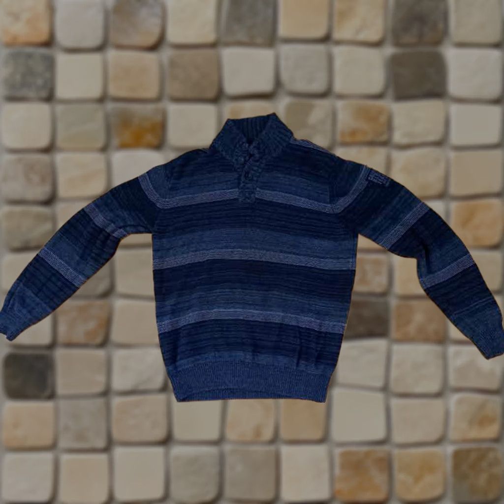 Calvin Klein Calvin Klein Jeans Black Stripe Knit LG Long Sleeve 100% Cotton Sweater Size US L / EU 52-54 / 3 - 1 Thumbnail