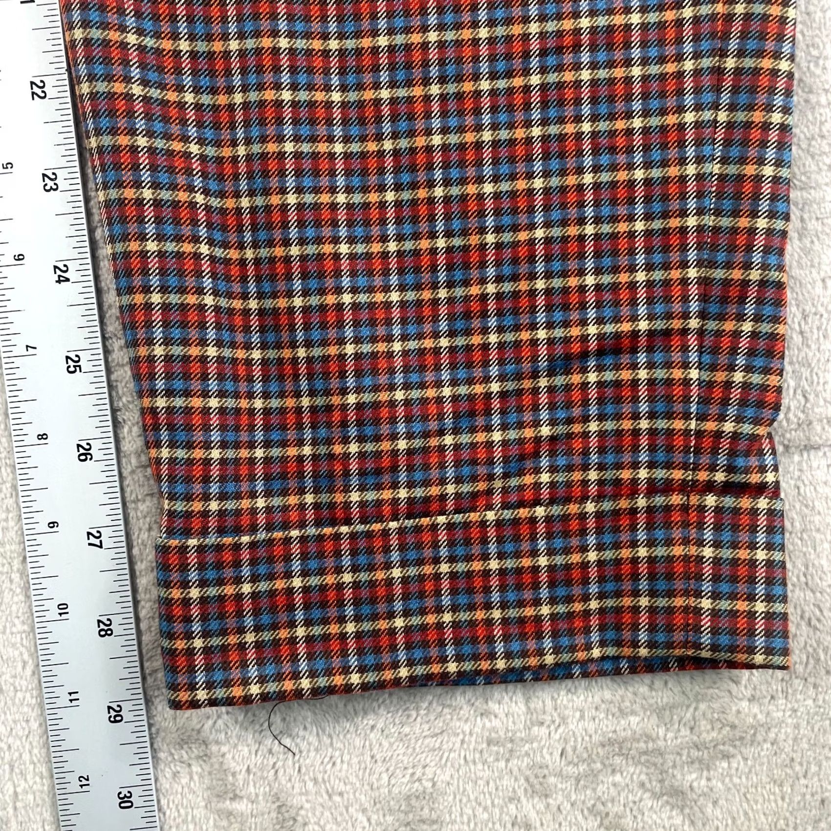 Todd Snyder Todd Snyder Tab Trousers Men 30x29 Multi Plaid Wool Blend Pleated Cuffed NWOT Size US 30 / EU 46 - 6 Thumbnail