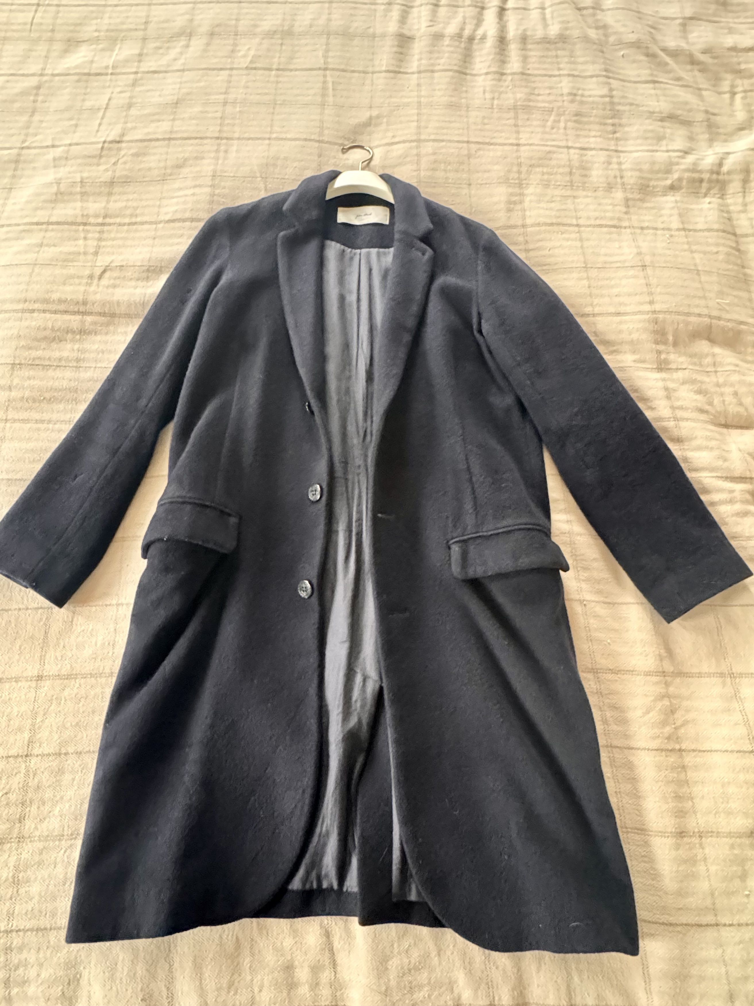 Navy Wool Top Coat
