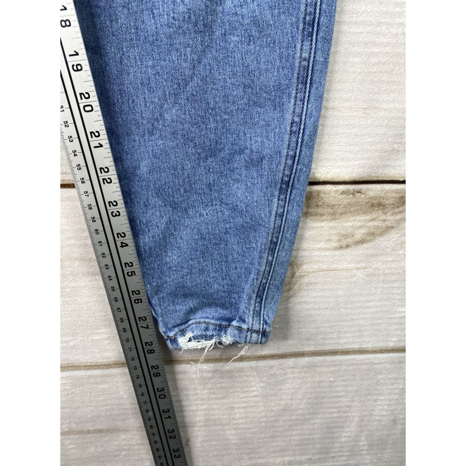 Vintage Maurices M Jeans Womens XL Button Fly Mid Rise Distressed Denim Jeans Regular Bootcut 5-Pocket Blue 90s City College Womens Size 40" / US 18 - 5 Thumbnail