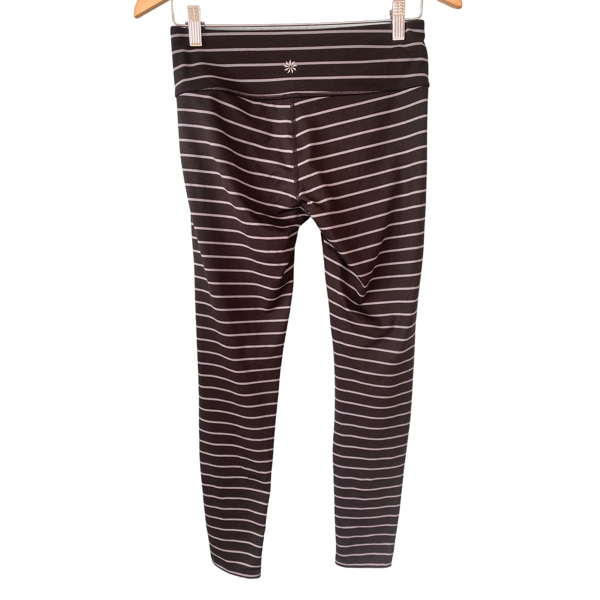 Athleta Athleta Leggings S Chaturanga Stripe Tight Black Gray Full A Size 27" / US 4 / IT 40 - 3 Thumbnail
