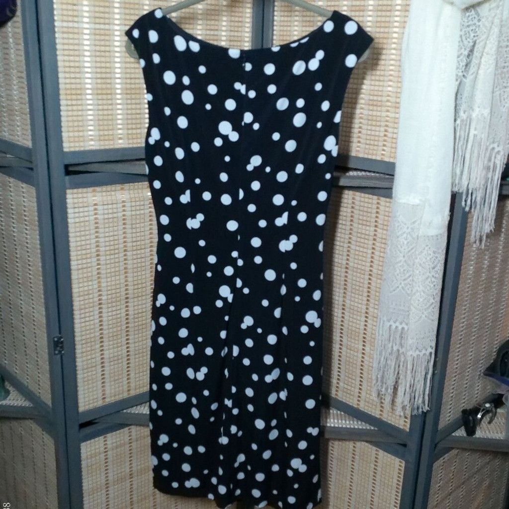 Other Jessica Howard Black Faux Wrap Dress with White Polka Dots Size XL / US 12-14 / IT 48-50 - 4 Thumbnail