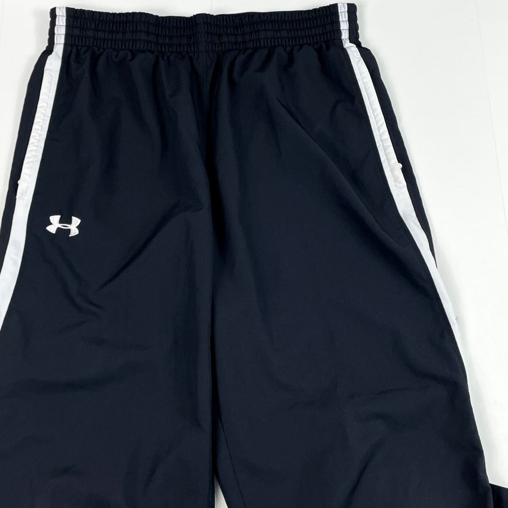 Under Armour Under Armour Track Pants Men Large Black Relaxed Straight Lined Baggy Workout Gym Size US 31 - 3 Thumbnail