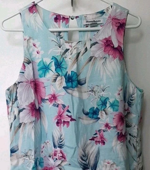Tommy Bahama Tommy Bahama Lined Shift Dress 100% Linen Floral Motif Size M / US 6-8 / IT 42-44 - 2 Thumbnail