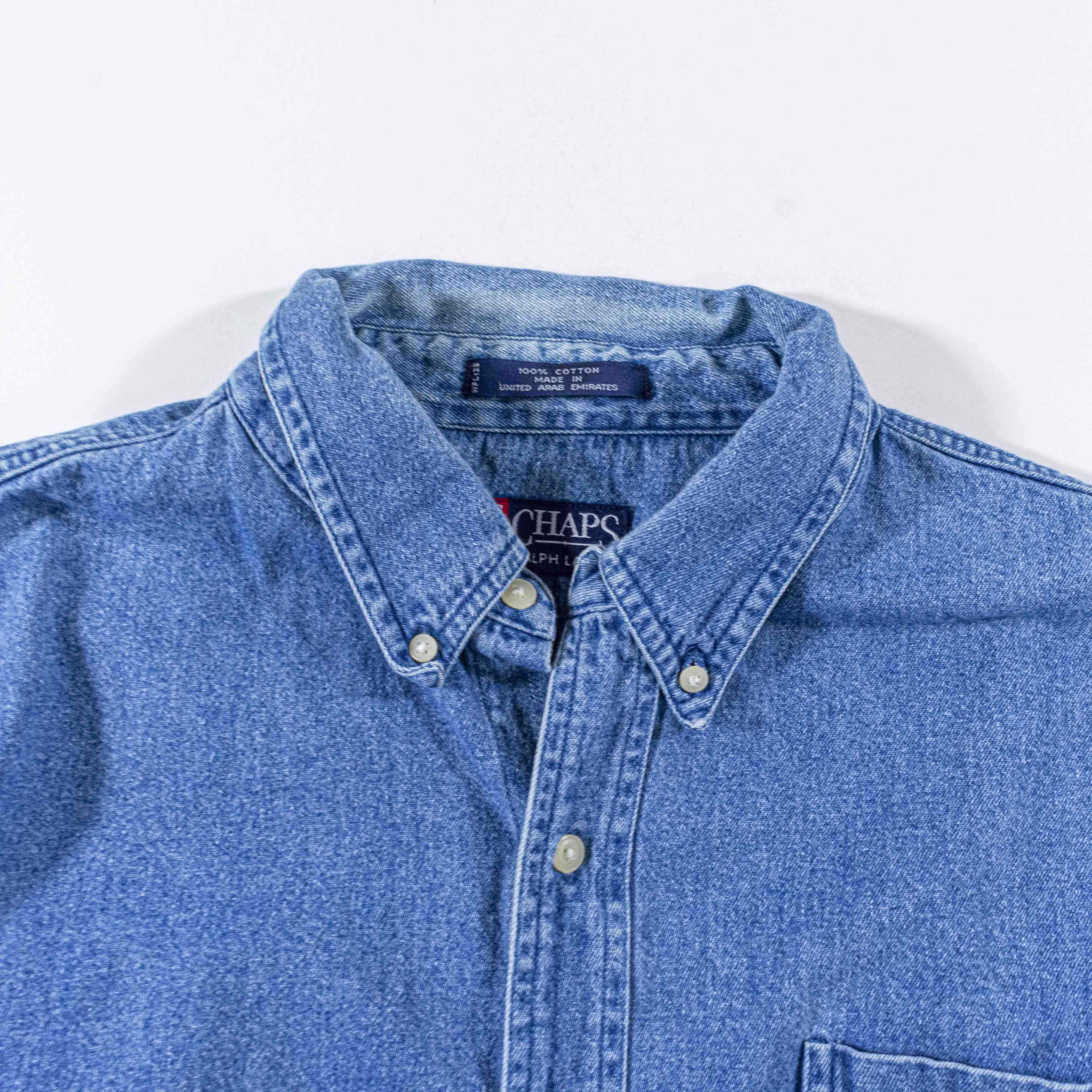 Chaps Ralph Lauren Vintage Chaps Ralph Lauren Denim Crest Shirt 1XB Button Down Size US XL / EU 56 / 4 - 6 Thumbnail