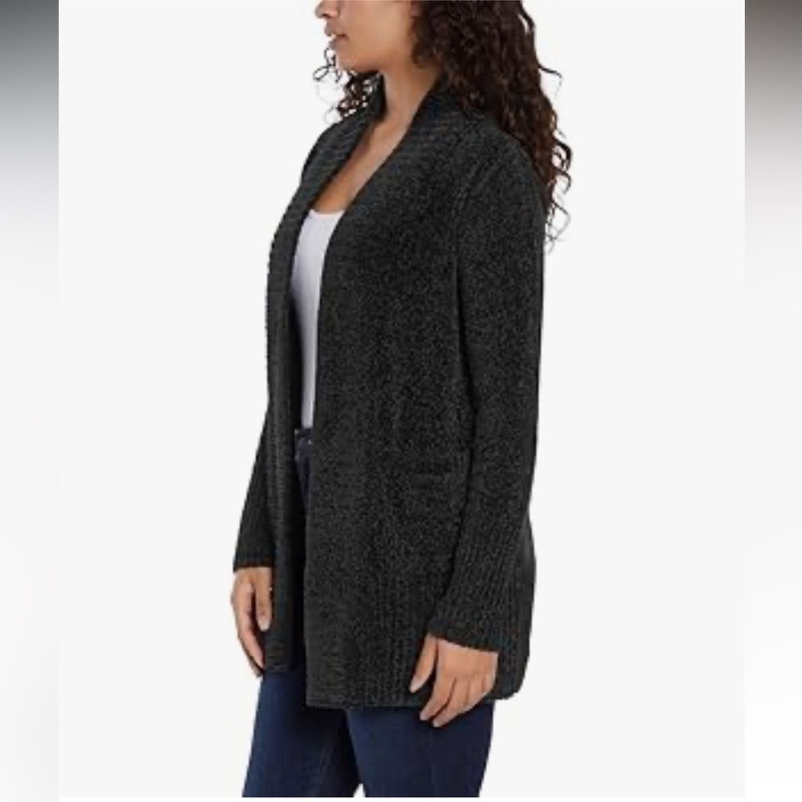 Orvis Orvis Chenille Open Front Cardigan – Black – Size XS – EUC Size XS / US 0-2 / IT 36-38 - 2 Thumbnail