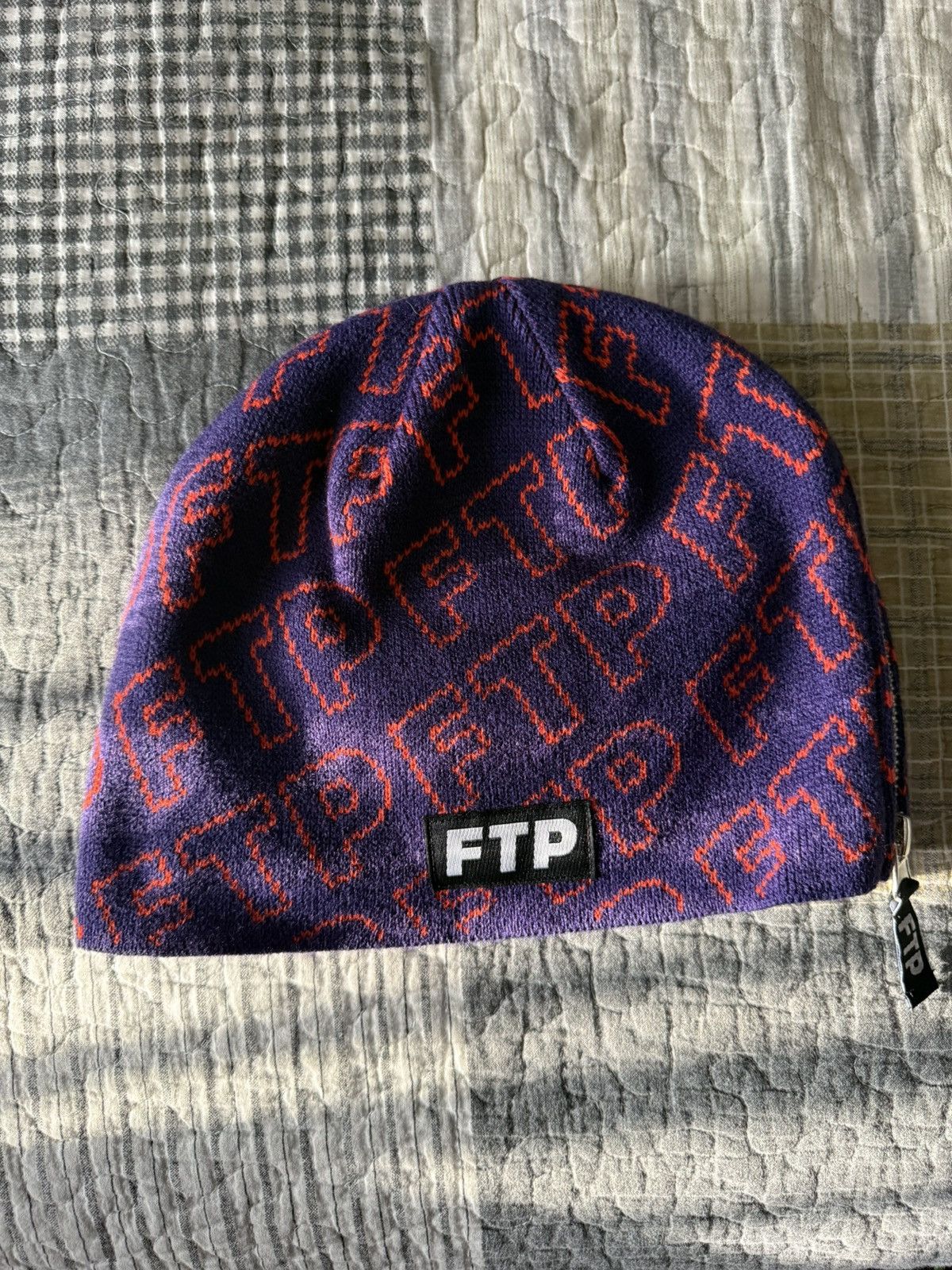 Fuck The Population FTP Zipper Beanie Purple NEW Size ONE SIZE - 1 Thumbnail