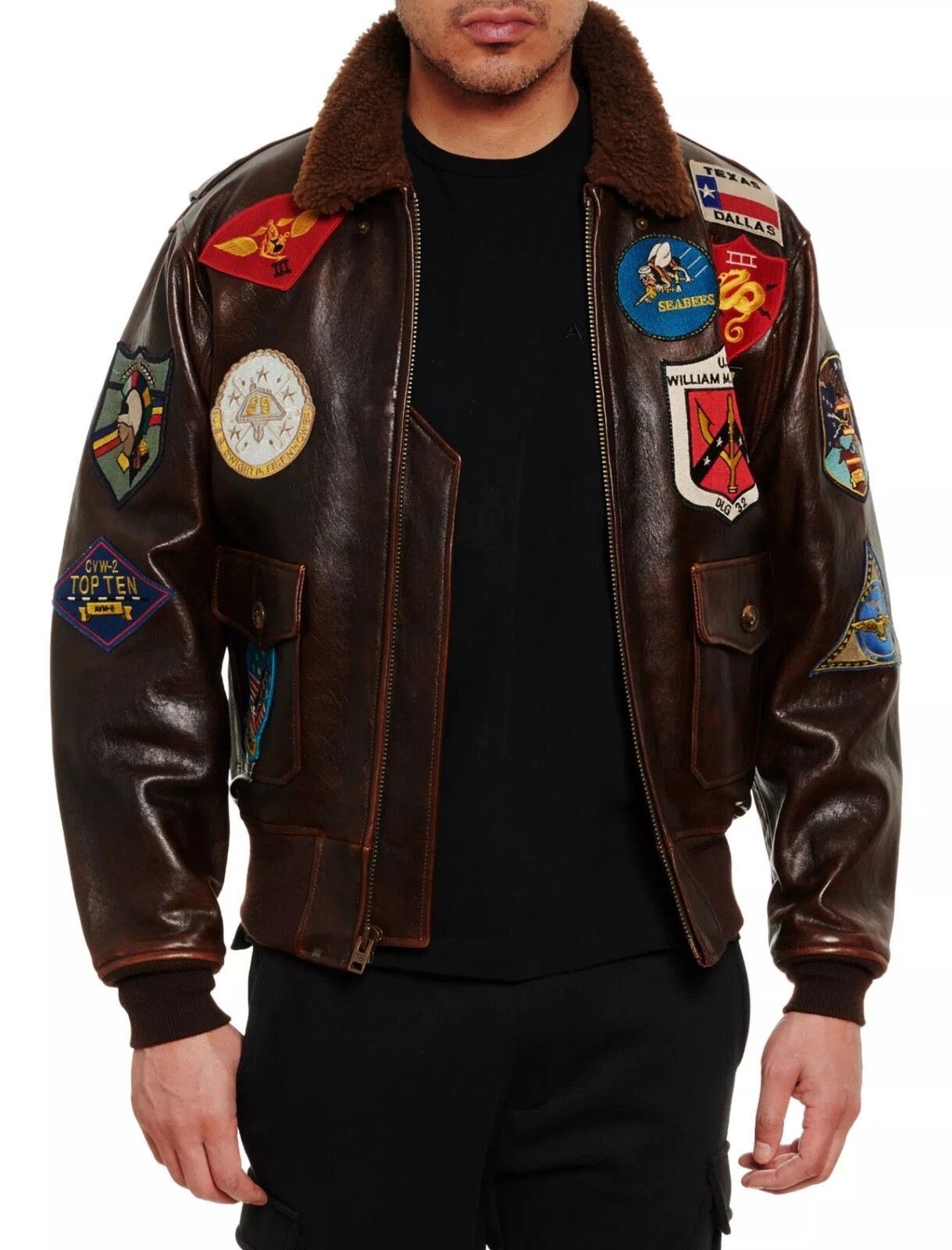 Avirex Avirex 'Top Gun' Patched G-1 Aviator Flight Jacket Size US L / EU 52-54 / 3 - 1 Thumbnail