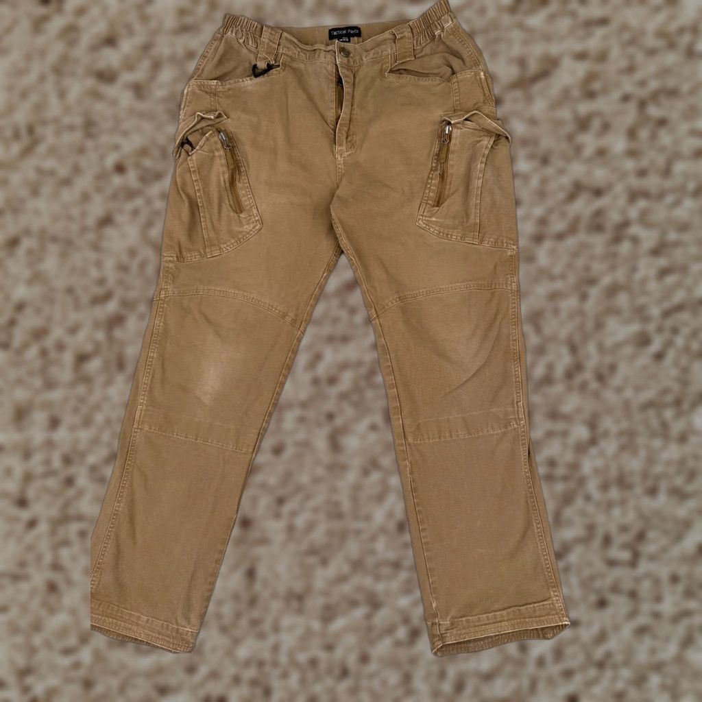 Doublet Brown Tactical Pants Men 34x30 Cargo Canvas Workwear Comfort Pockets Army Size US 34 / EU 50 - 1 Thumbnail