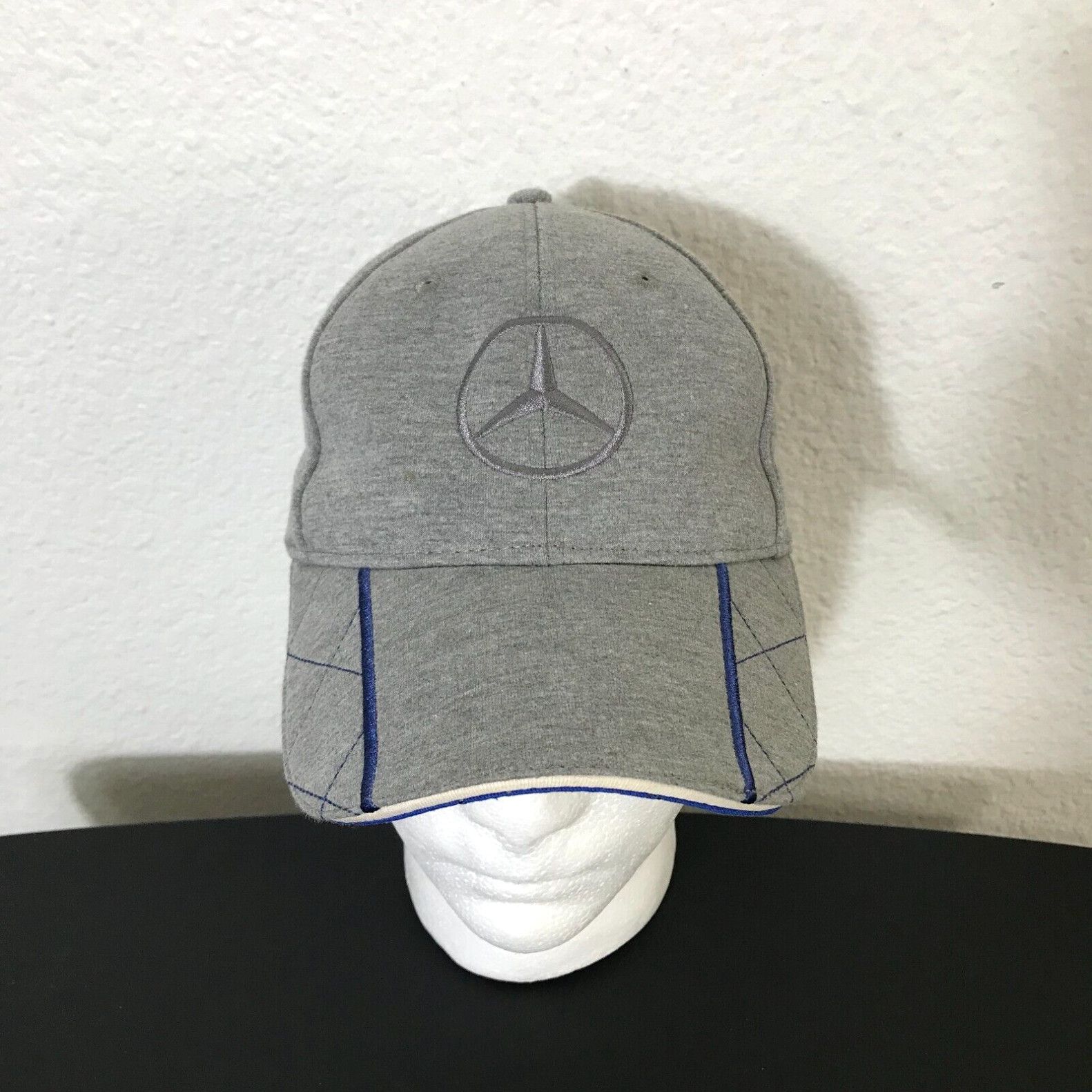 image of Vintage Mercedes-Benz Cap Gray Embroidered Adjustable Hat in White, Men's