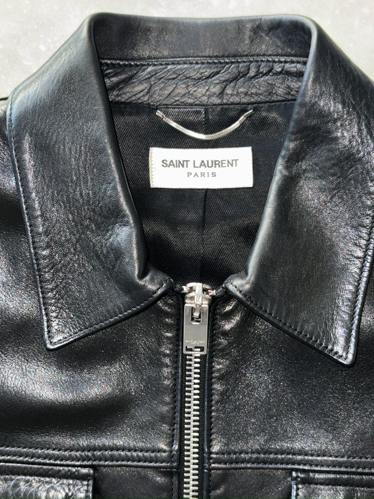 Hedi Slimane × Saint Laurent Paris Holy Grail 2012 Hedi Slimane Field Leather Jacket 52 50 M Size US L / EU 52-54 / 3 - 3 Thumbnail