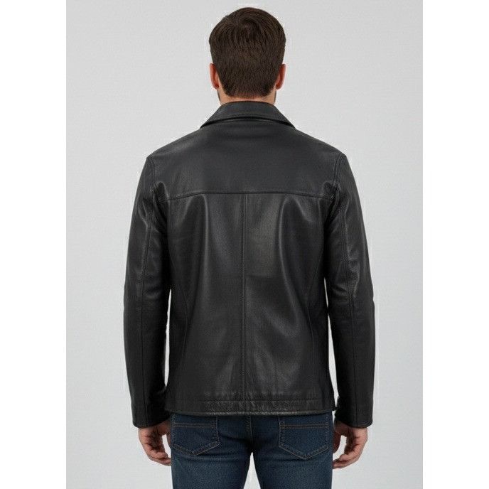 Perry Ellis VTG Perry Ellis Portfolio Mens Black Lambskin Leather Jacket Size US S / EU 44-46 / 1 - 7 Thumbnail