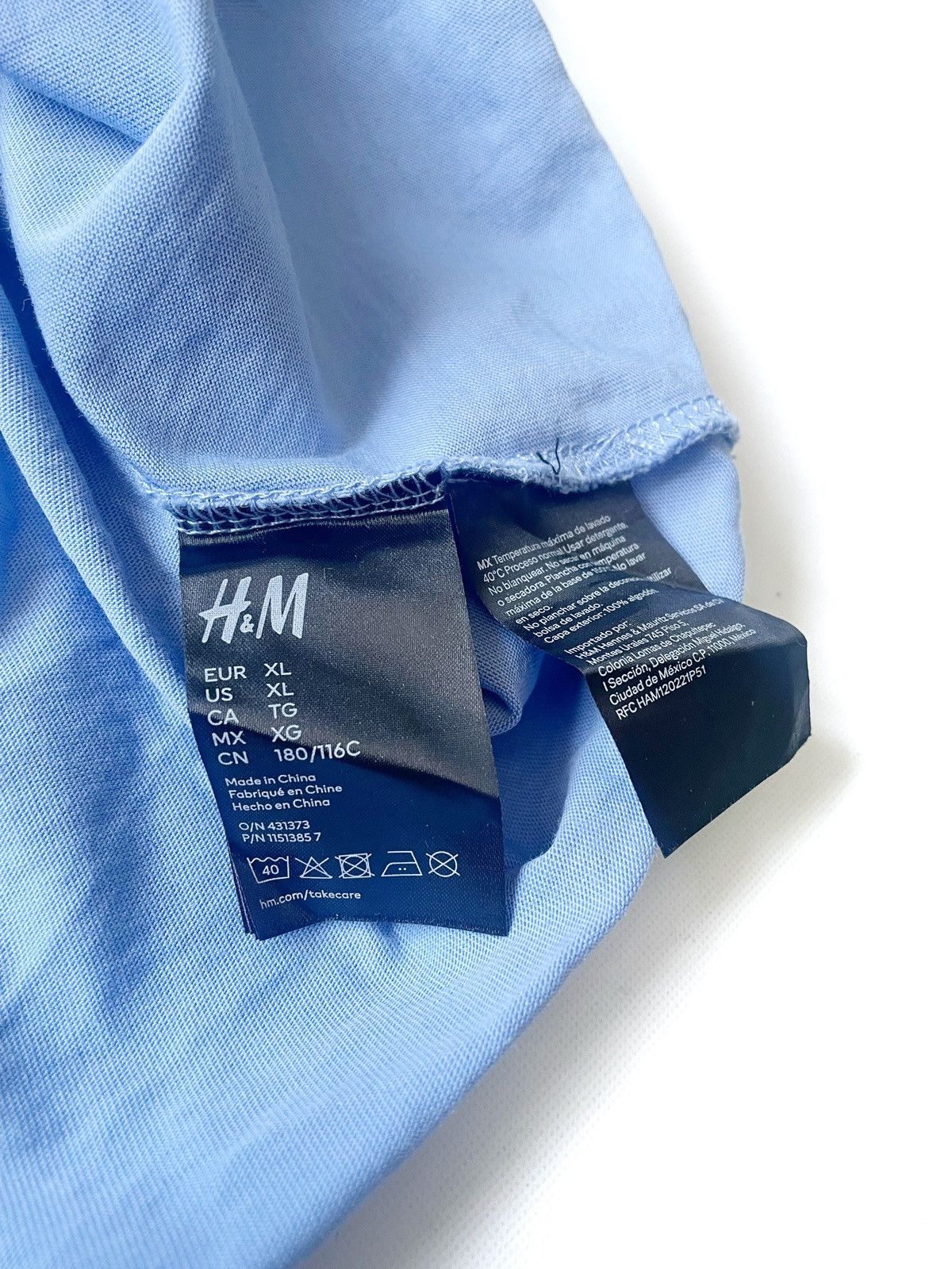 H&M × Thierry Mugler Thierry Mugler X H&M Blue Big Logo Women T-Shirt 100% Cotton Size L / US 10 / IT 46 - 6 Thumbnail