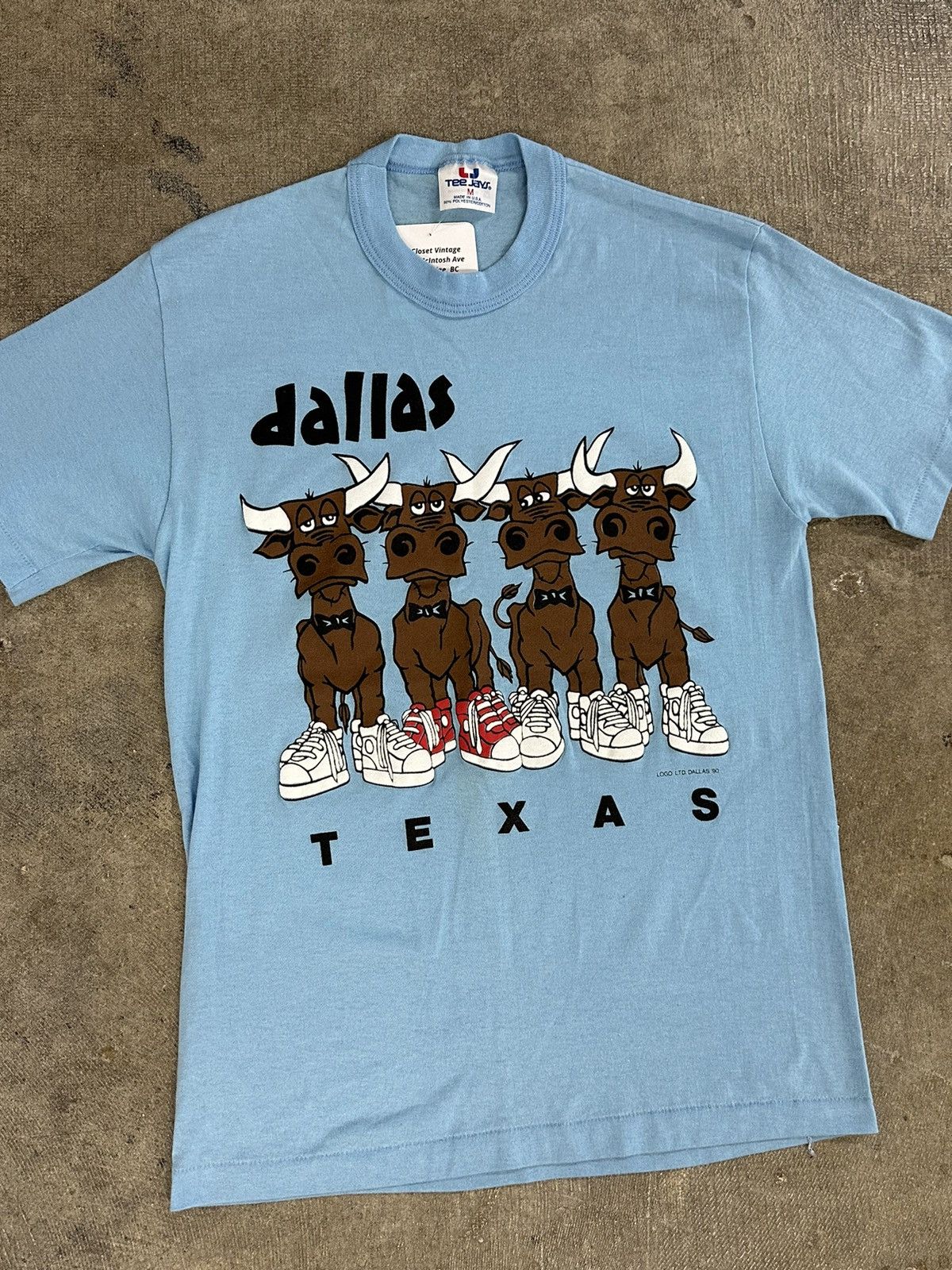 Hanes × Vintage Vintage 90s Dallas Texas Moose Cartoon T-Shirt Size M / US 6-8 / IT 42-44 - 3 Thumbnail