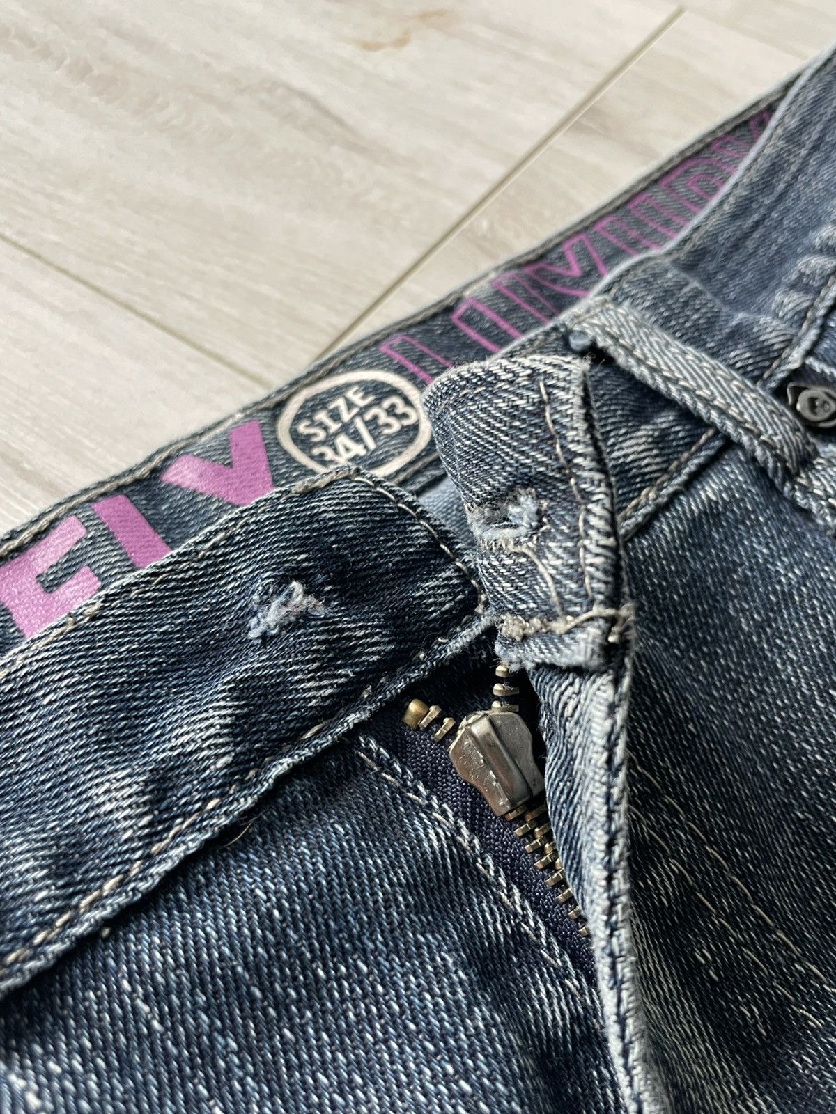 Japanese Brand Vintage 90’s Super Fly Japan Denim Jeans Y2K Big Logo RARE Size US 34 / EU 50 - 9 Thumbnail