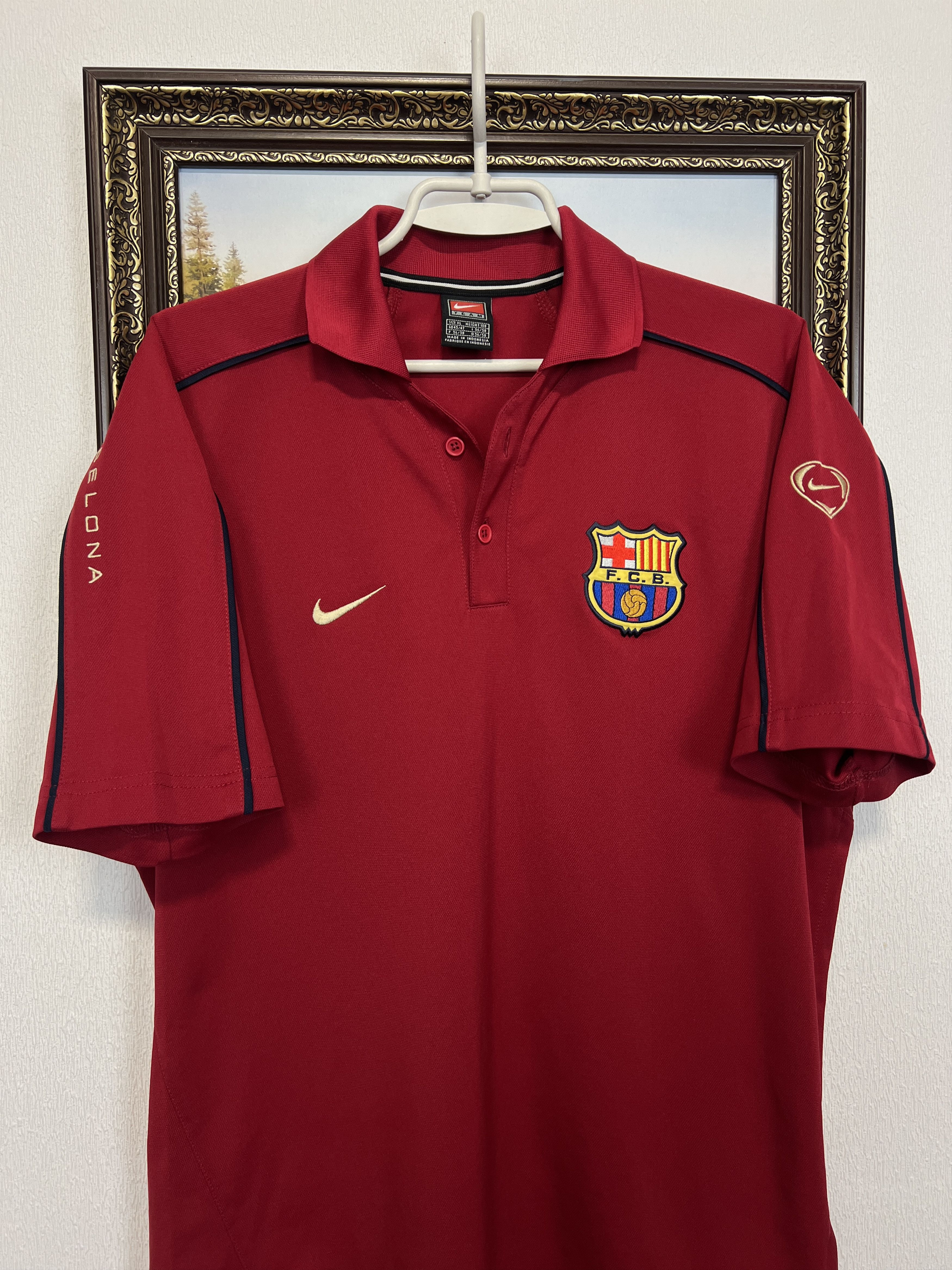 Nike Vintage Barcelona Train Polo Shirt Soccer Jersey Camiseta Size US XL / EU 56 / 4 - 2 Thumbnail