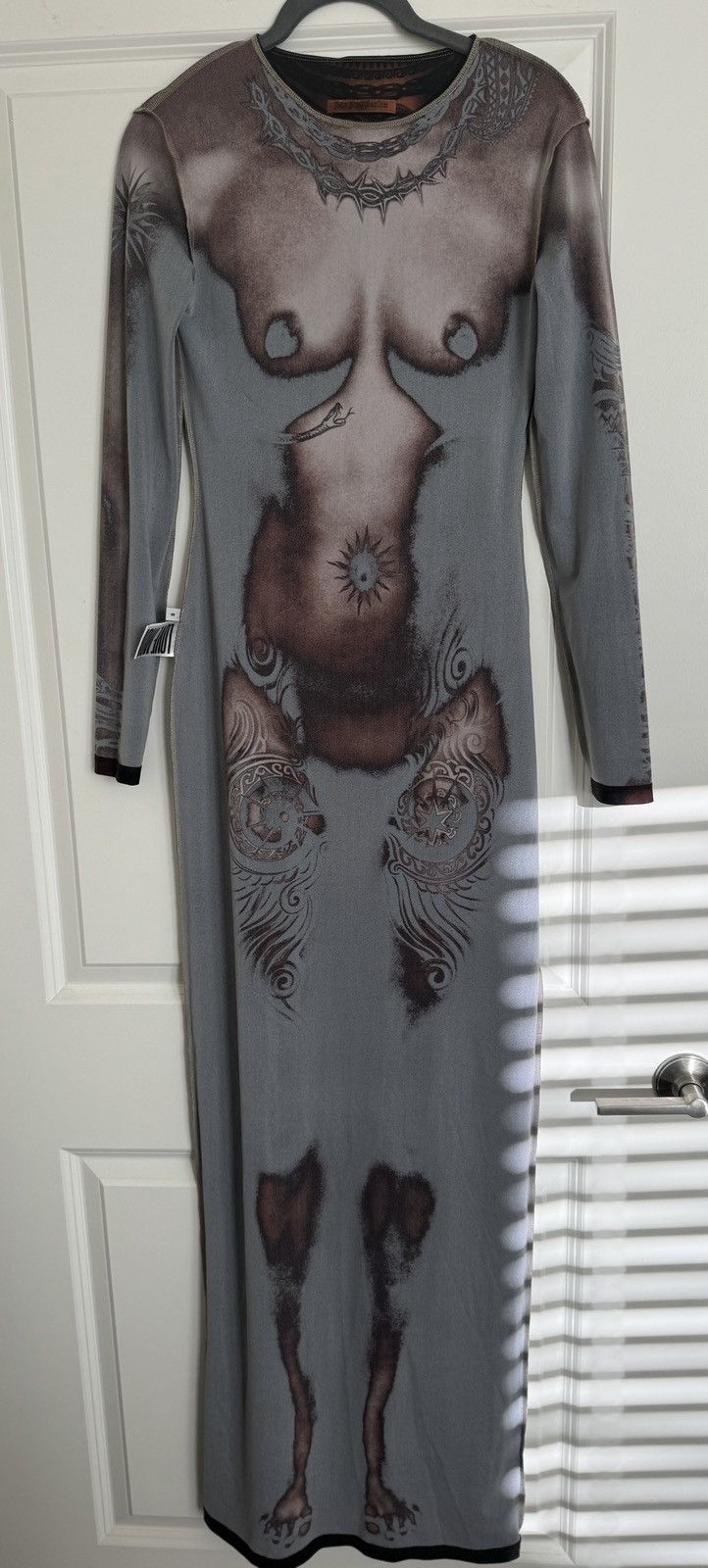 Jean Paul Gaultier Jean Paul Gautier The Long Ebony Body Tattoo Dress Dark Nude Size S / US 4 / IT 40 - 16 Thumbnail