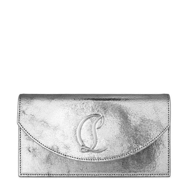 Christian Louboutin Loubi54 Embellished Metallic Cracked-Leather Shoulder Bag Size ONE SIZE - 1 Thumbnail