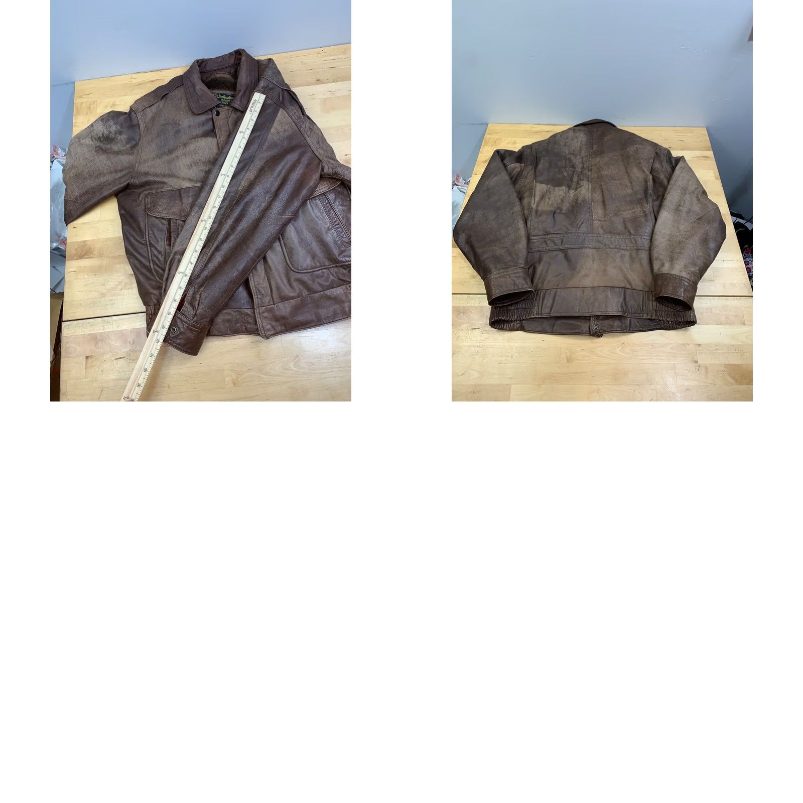 Vintage VINTAGE Mikes Arcade Leather Bomber Jacket Men M Brown Lined Zip Distress Size US M / EU 48-50 / 2 - 8 Thumbnail