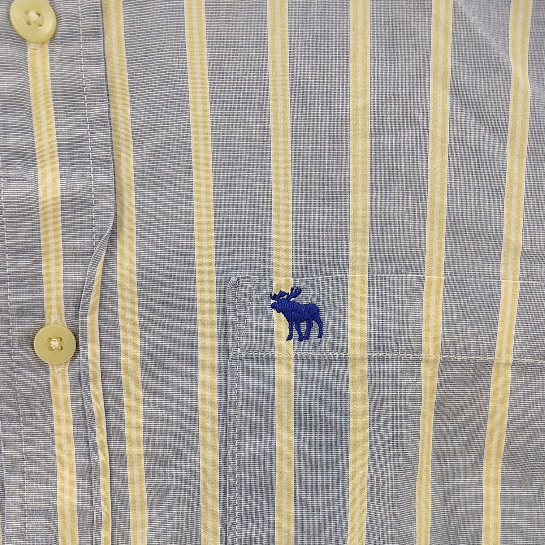 Abercrombie & Fitch Abercrombie Fitch Mens L Long Sleeve Striped Muscle Button Up Blue Stripe Shirt Size US L / EU 52-54 / 3 - 3 Thumbnail
