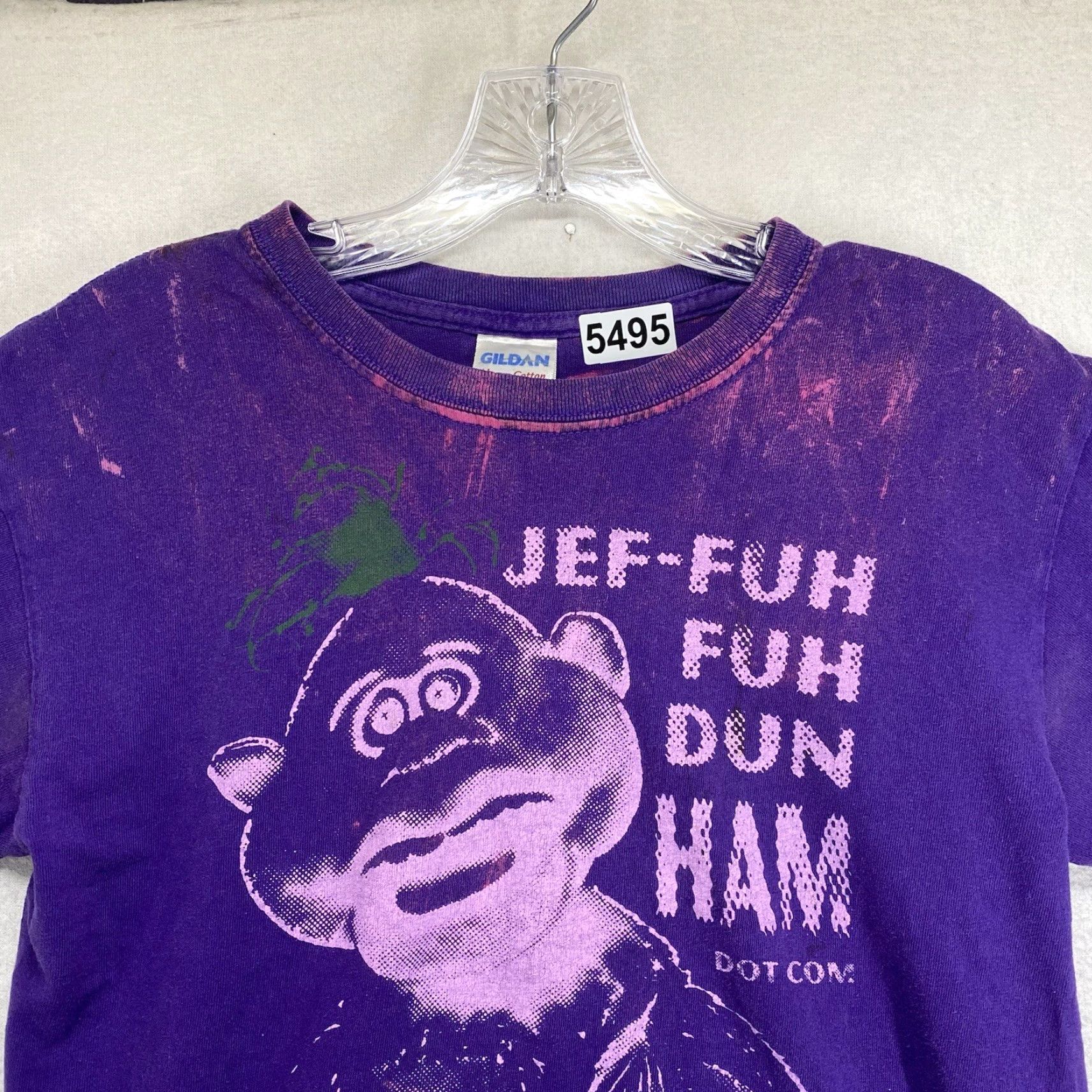 Anvil Jeff Dunham Unisex Adults T-Shirt XS Purple Peanut Graphic Print Crew Neck Humor Size US XS / EU 42 / 0 - 4 Thumbnail