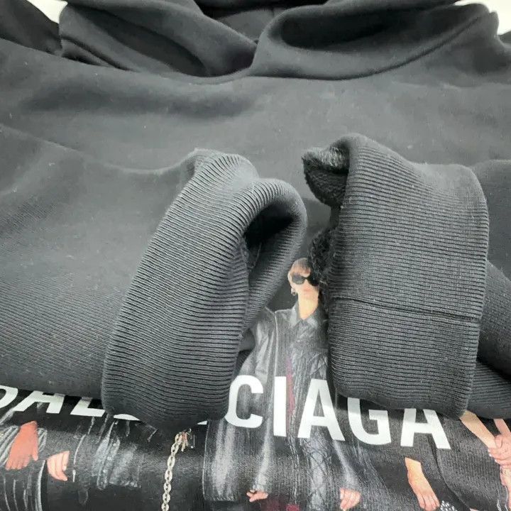 Balenciaga Balenciaga Balenciaga Black Hoodie with Logo Print -2507 Size US XS / EU 42 / 0 - 7 Thumbnail