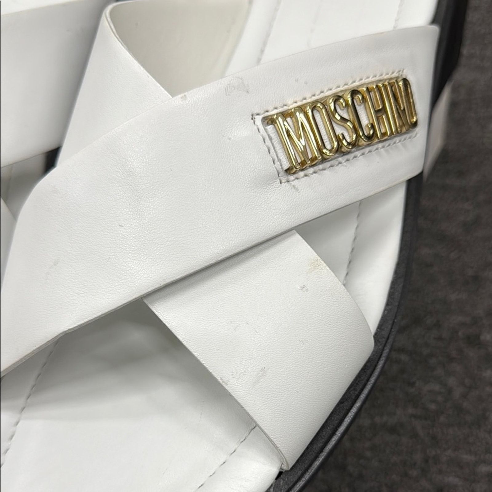 Moschino NWT Moschino White Slide Sandals Size 46 US 13 Size US 13 / EU 46 - 3 Thumbnail