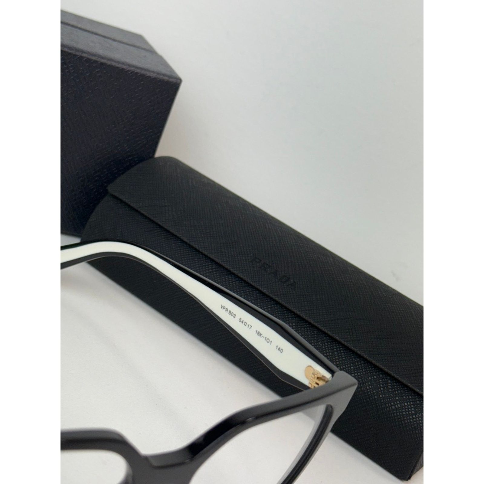 Prada NEW Prada PR B03V Black White Square Eyeglasses Frames Size ONE SIZE - 5 Thumbnail