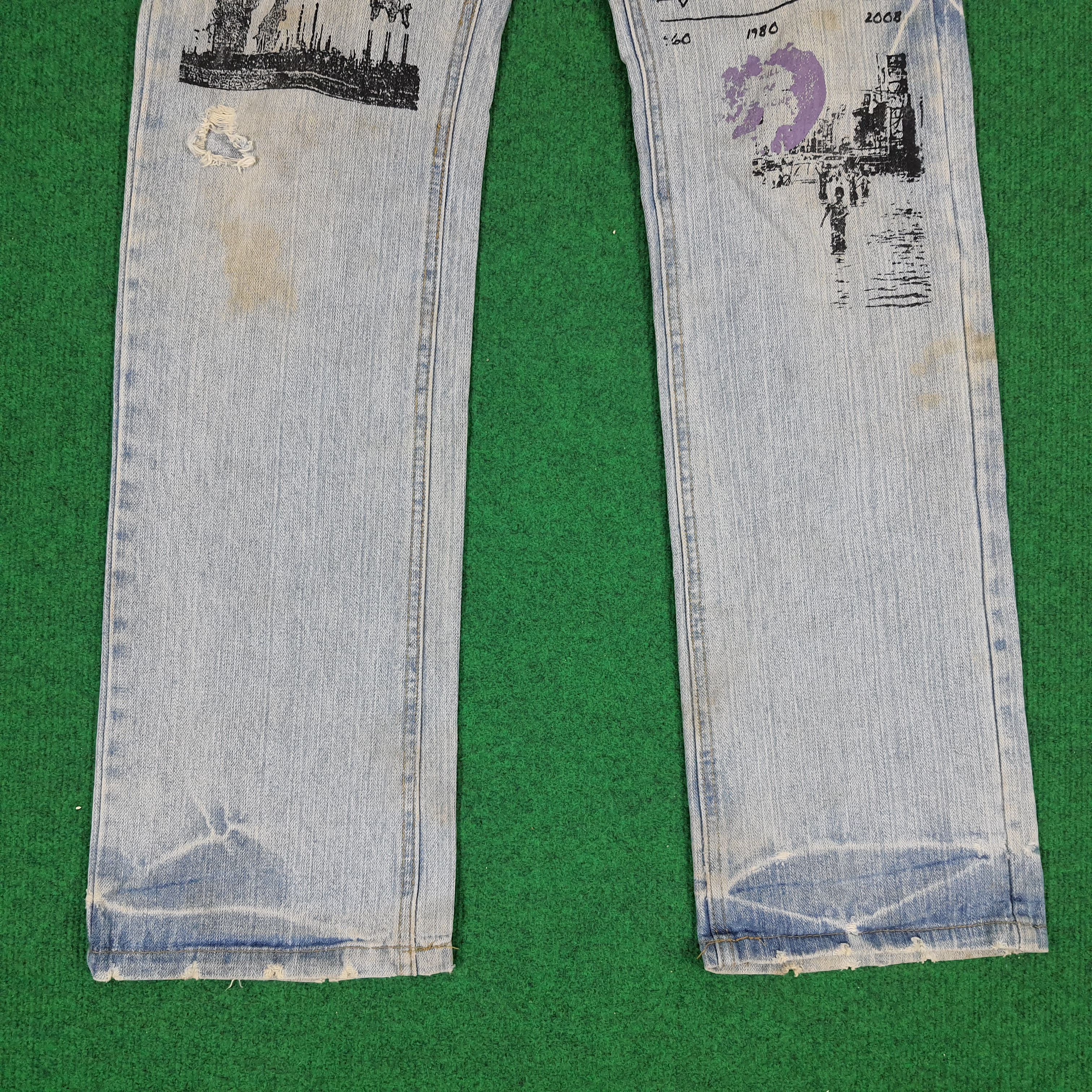 Japanese Brand Vintage Point Loma Art Design Distressed Style Jeans Size US 32 / EU 48 - 3 Thumbnail