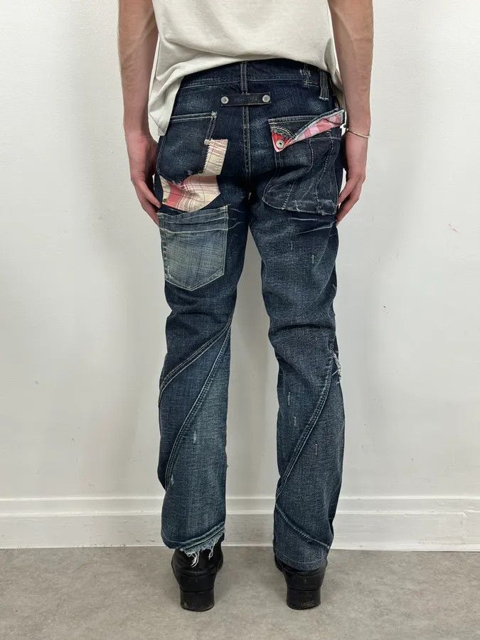 Marithe + Francois Girbaud 2000s Marithé + François Girbaud Blue Deconstructed Denim Jeans Size US 30 / EU 46 - 4 Thumbnail