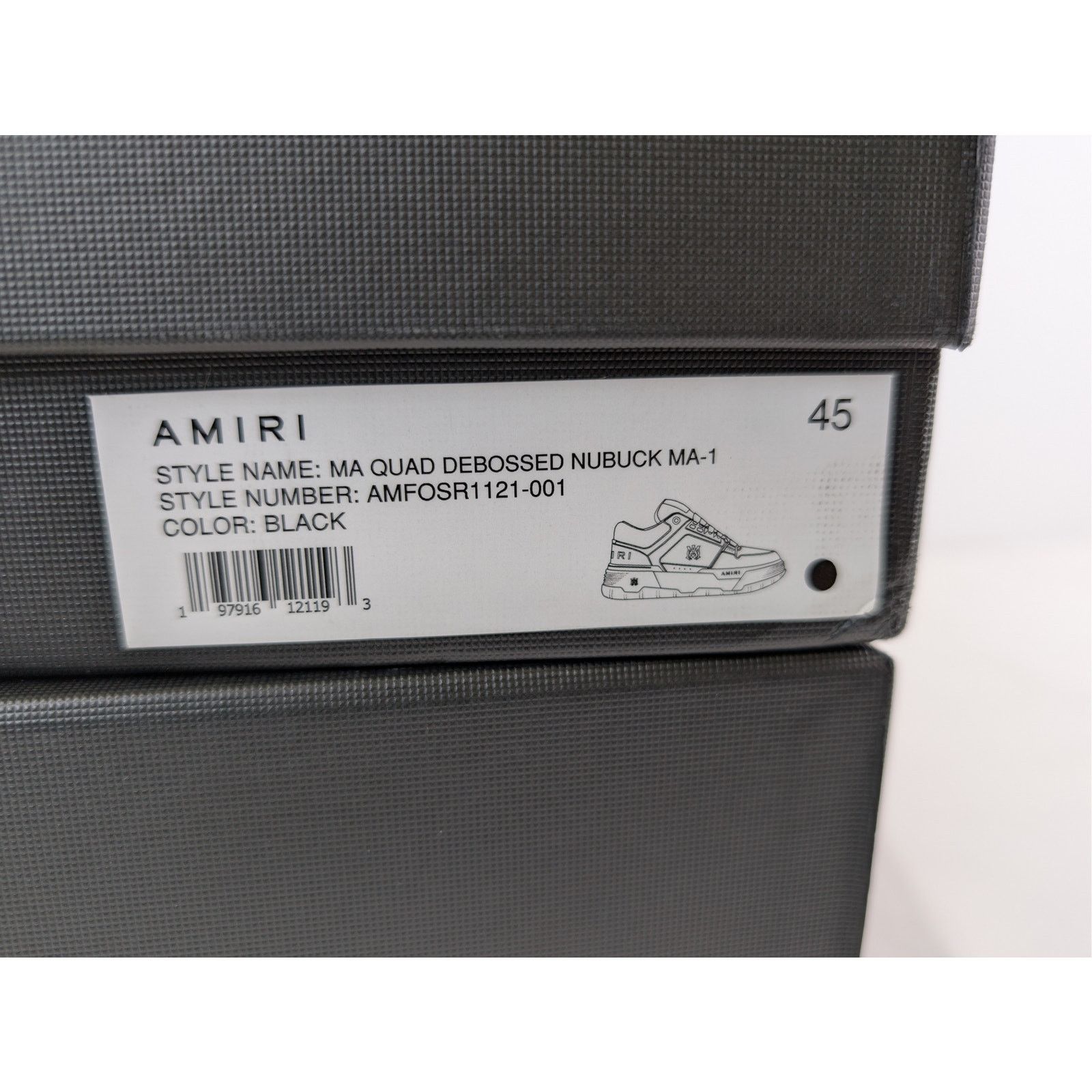 Amiri o1rshd1 MA-1 Quad Debossed Nubuck Sneakers in Black Size US 12 / EU 45 - 24 Thumbnail