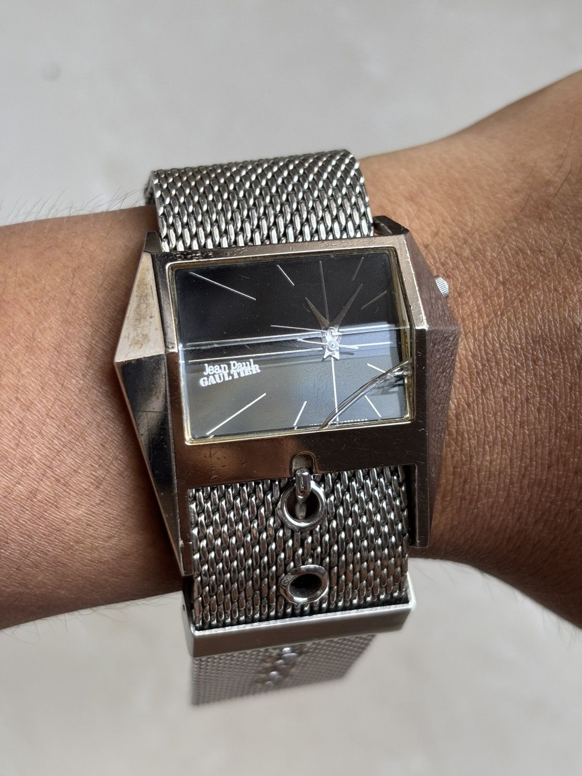 Jean Paul Gaultier 1998 Silver Sci-Fi Belt Watch Size ONE SIZE - 1 Thumbnail