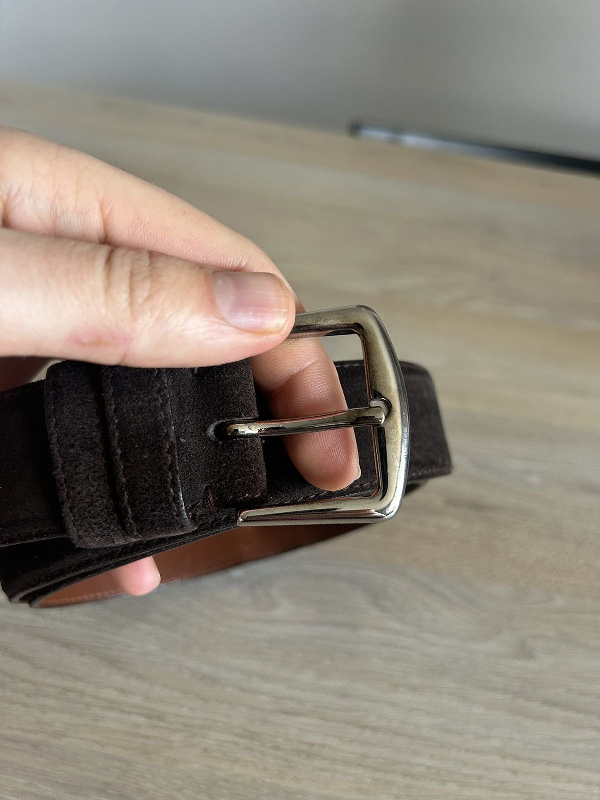 Loro Piana Brown Suede Belt Size 115/46 Size 46 - 2 Thumbnail
