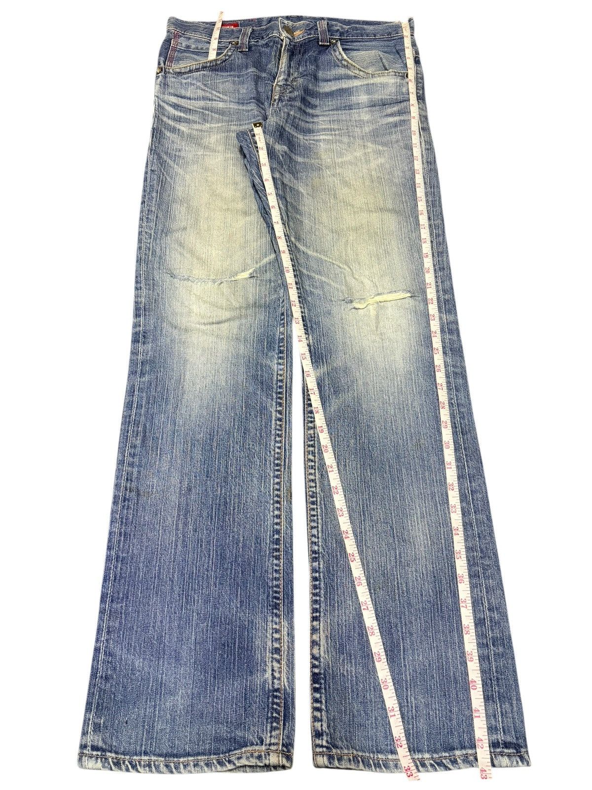 Edwin Vintage Edwin Blue Tripe Faded Wash Distress Loose Jeans Size US 32 / EU 48 - 7 Thumbnail